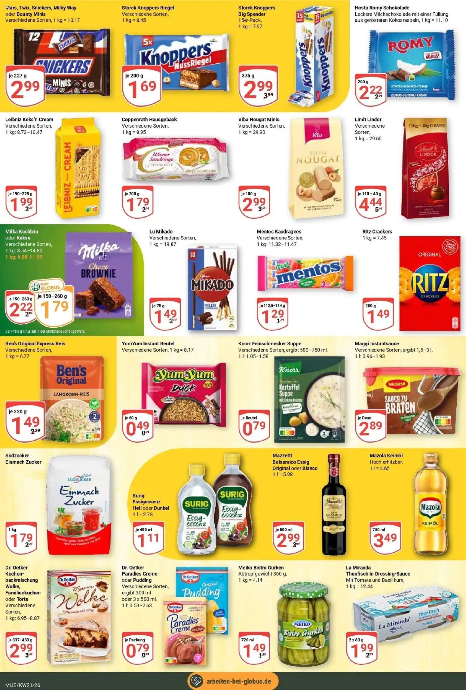 Globus Prospekt Mühldorf – gültig ab 17.05.2026 | Seite: 14 | Produkte: Milka, Pudding, Snickers, Zucker