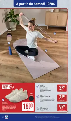 Aldi - Prévisualisation de Aldi catalogue valide à partir de 09.06.2026 | Page: 40 | Produits: Tapis de yoga, Gourde, Tapis, Baskets