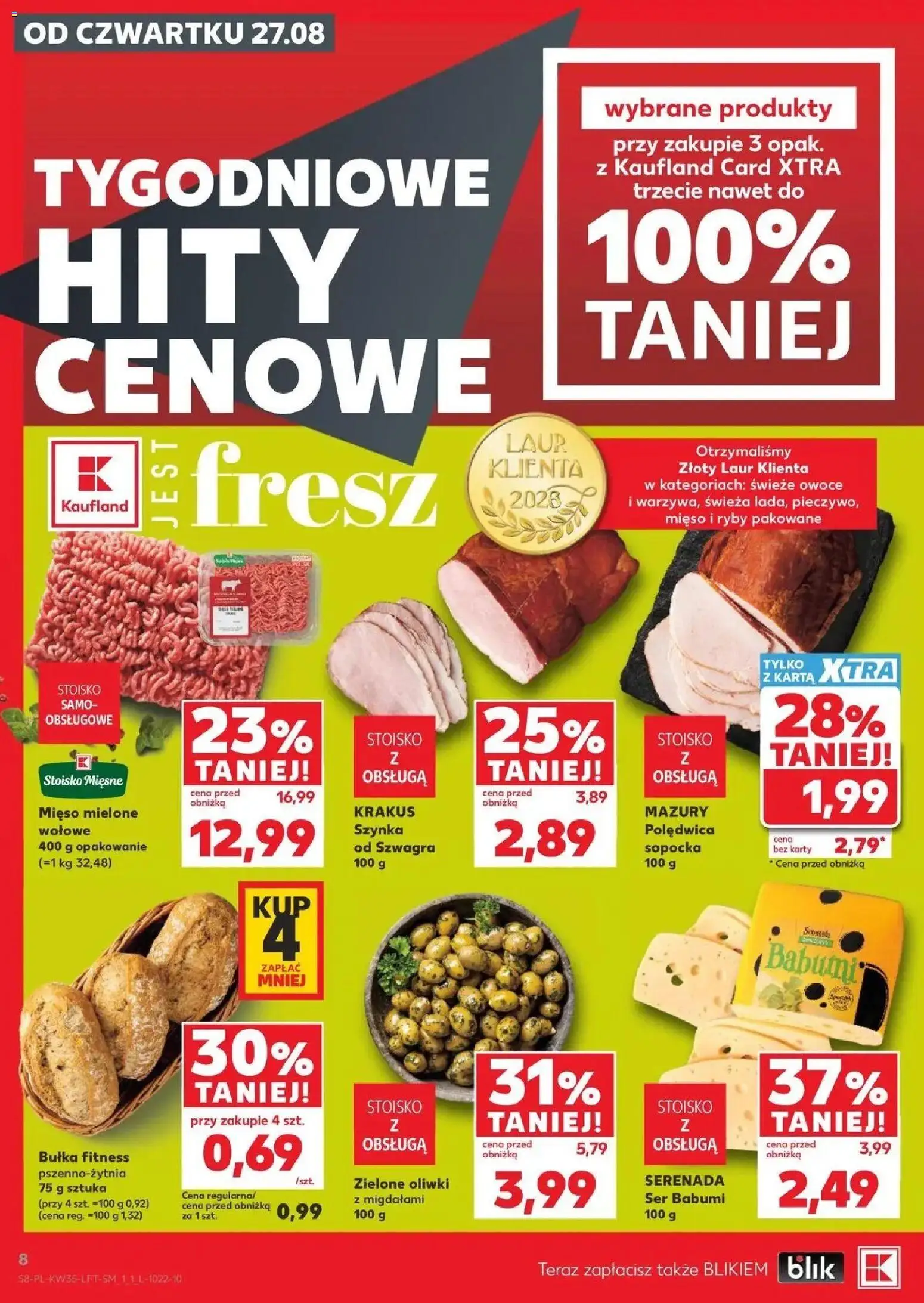 Kaufland gazetka od 27.08.2026 - od jutra PDF | Strona: 8 | Produkty: Karta, Mięso mielone, Bułka, Ser