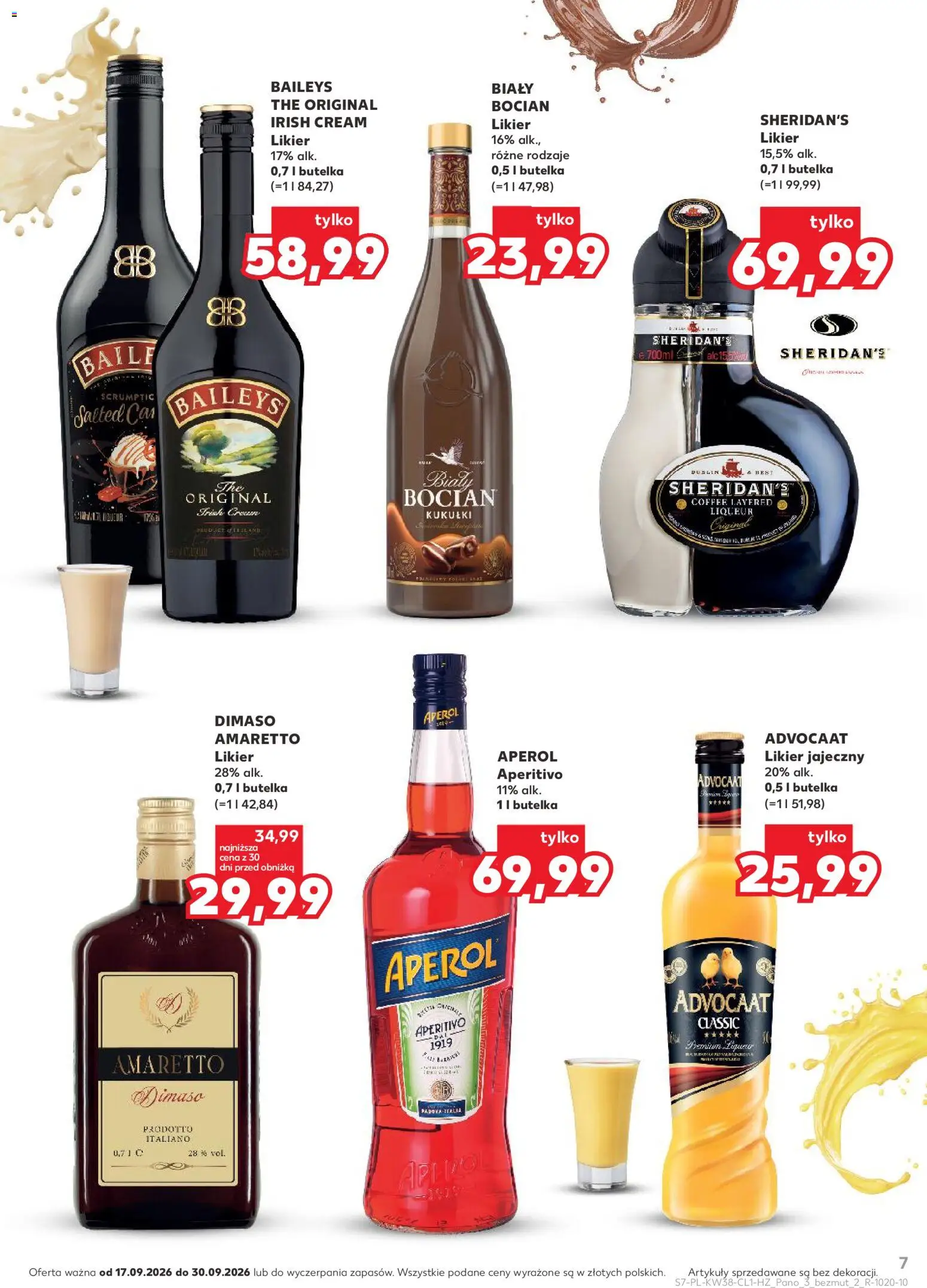 Kaufland Polsko leták - Barek od 17.09.2026 | Strana: 7 | Produkty: Amaretto, Irish cream, Aperitivo, Baileys
