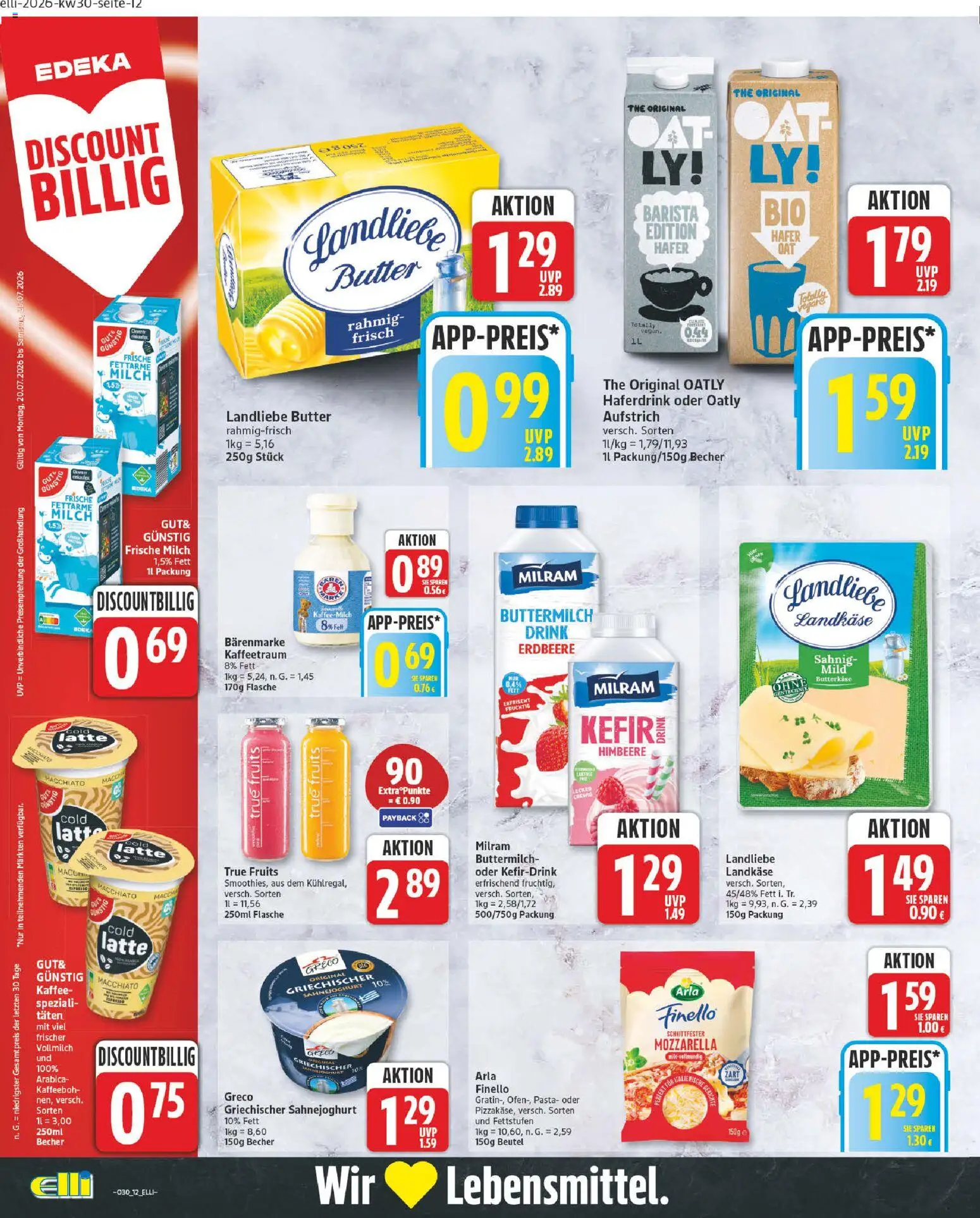 Elli Markt Prospekt Hövelhof – gültig ab 20.07.2026 | Seite: 12 | Produkte: Cola, Landliebe butter, Haferdrink, Milram