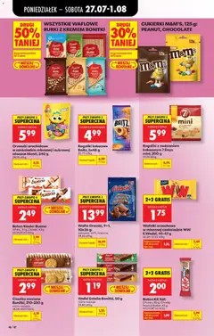 Pogląd oferty "CUKIERKI M&M'S, 125 g: PEANUT, CHOCOLATE, Cukierki M&M's" - ważna od 27.07.2026 | Strona: 68 | Produkty: Rurki z kremem, Wafle, Monti orzeszki arachidowe, Cukierki