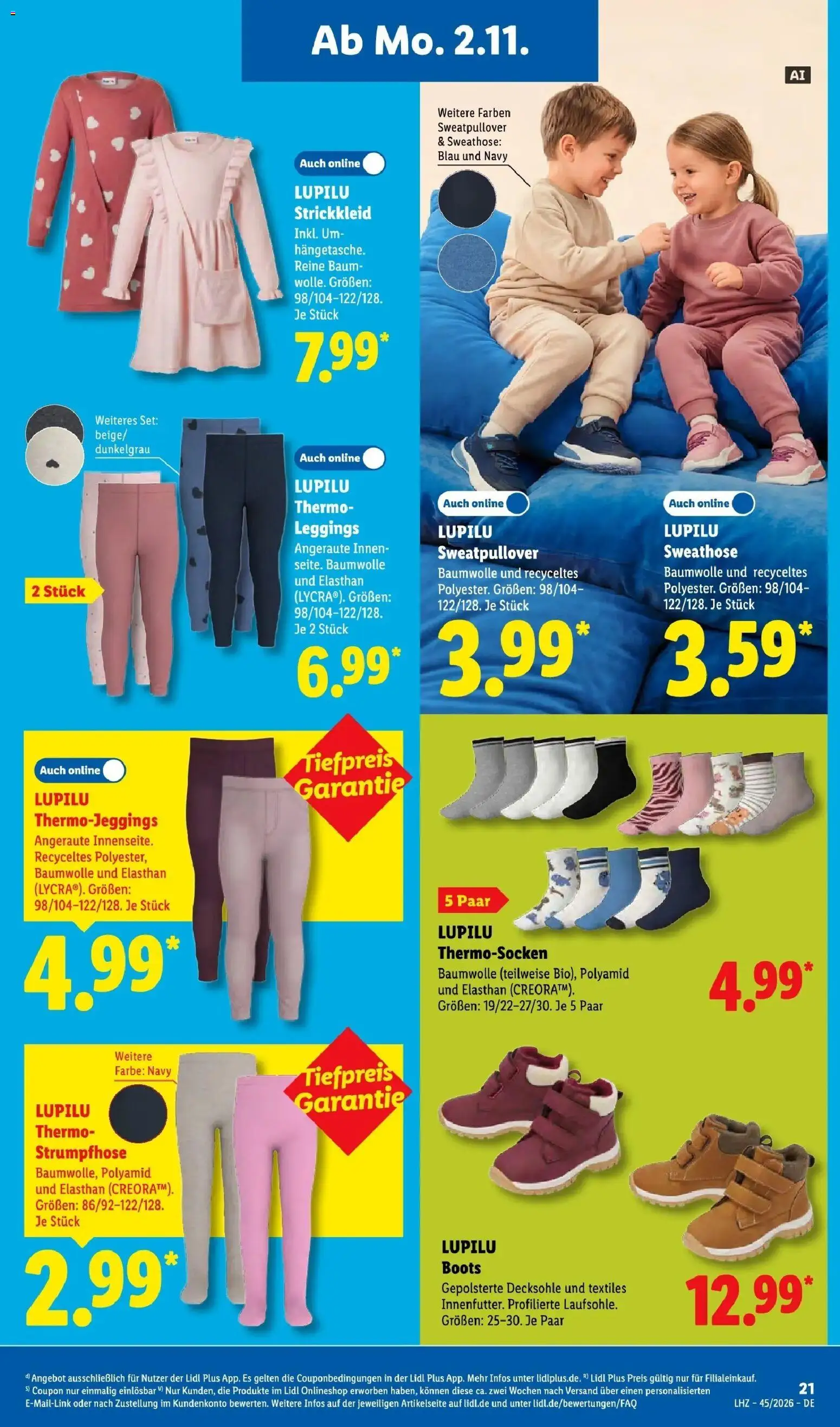 Lidl Prospekt Mahlow (ab 02.11.2026) zum Blättern » Angebote | Seite: 37 | Produkte: Sweathose, Sweatshirt, Leggings, Strumpfhose