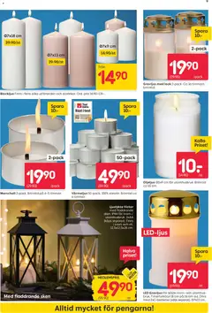Rusta erbjudanden - Förhandsvisning av reklamblad från butik Rusta aktuell från 26/10/2026 | Sida: 9 | Produkter: Gravljus, Lock, Värmeljus