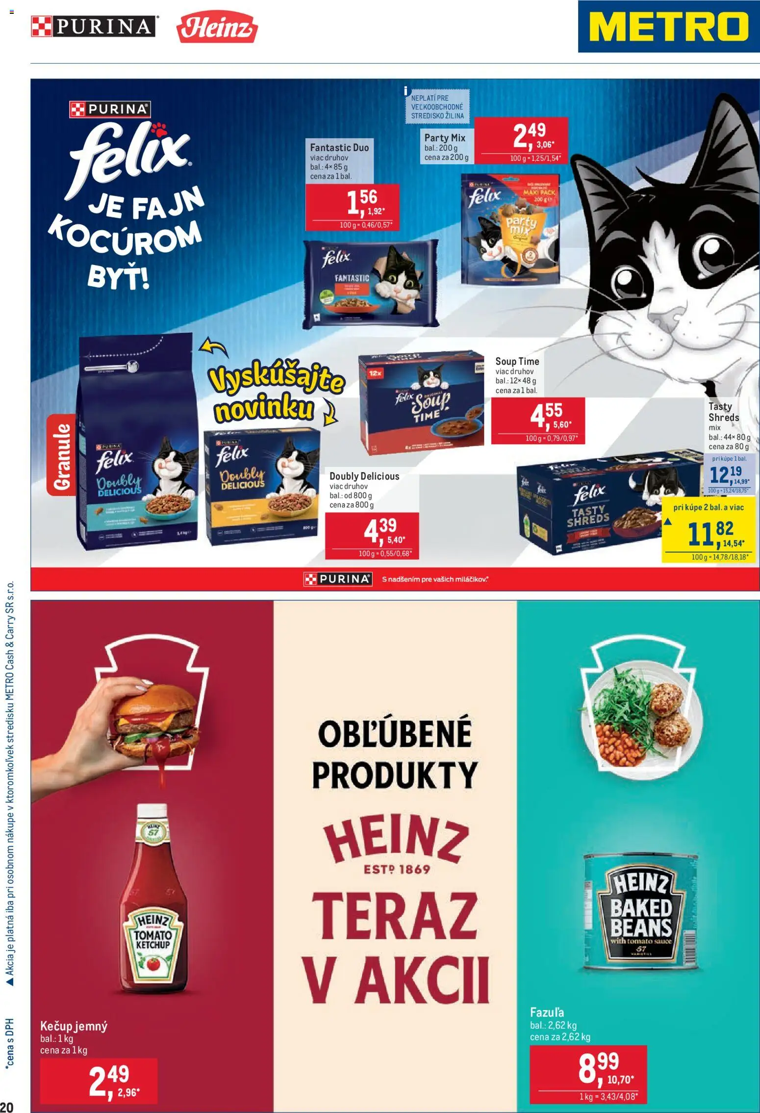 Nové Metro akcie – leták je platný od 26.08.2026 | Strana: 20 | Produkty: Felix, Granule, Kečup