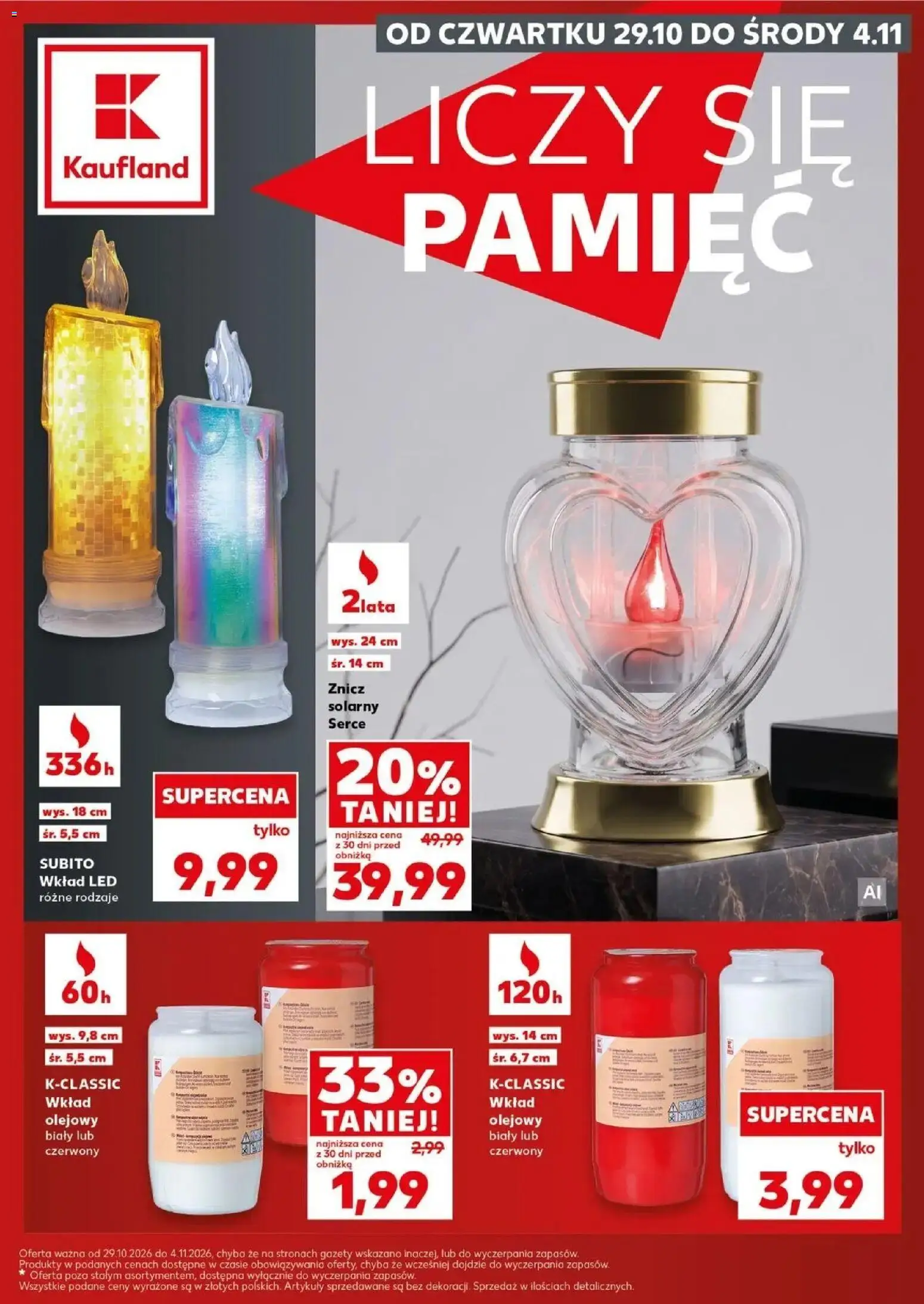 Kaufland Kaufland Katalog Znicze od 29.10.2026 - od jutra PDF | Strona: 1 | Produkty: Gazety