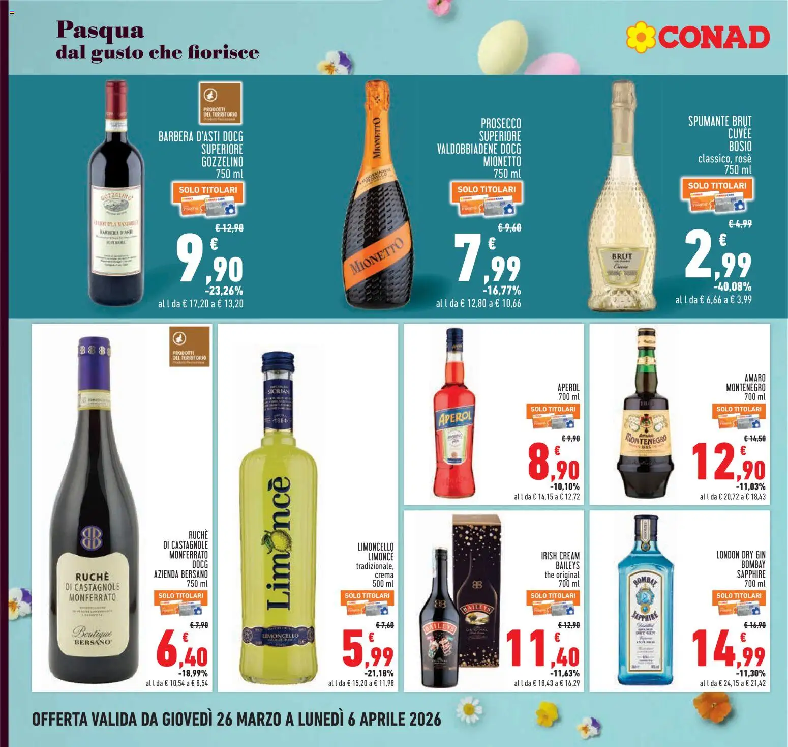 Volantino Conad del 26.03.2026 | Pagina: 18 | Prodotti: Spumante, Limoncello, Aperol, Amaro