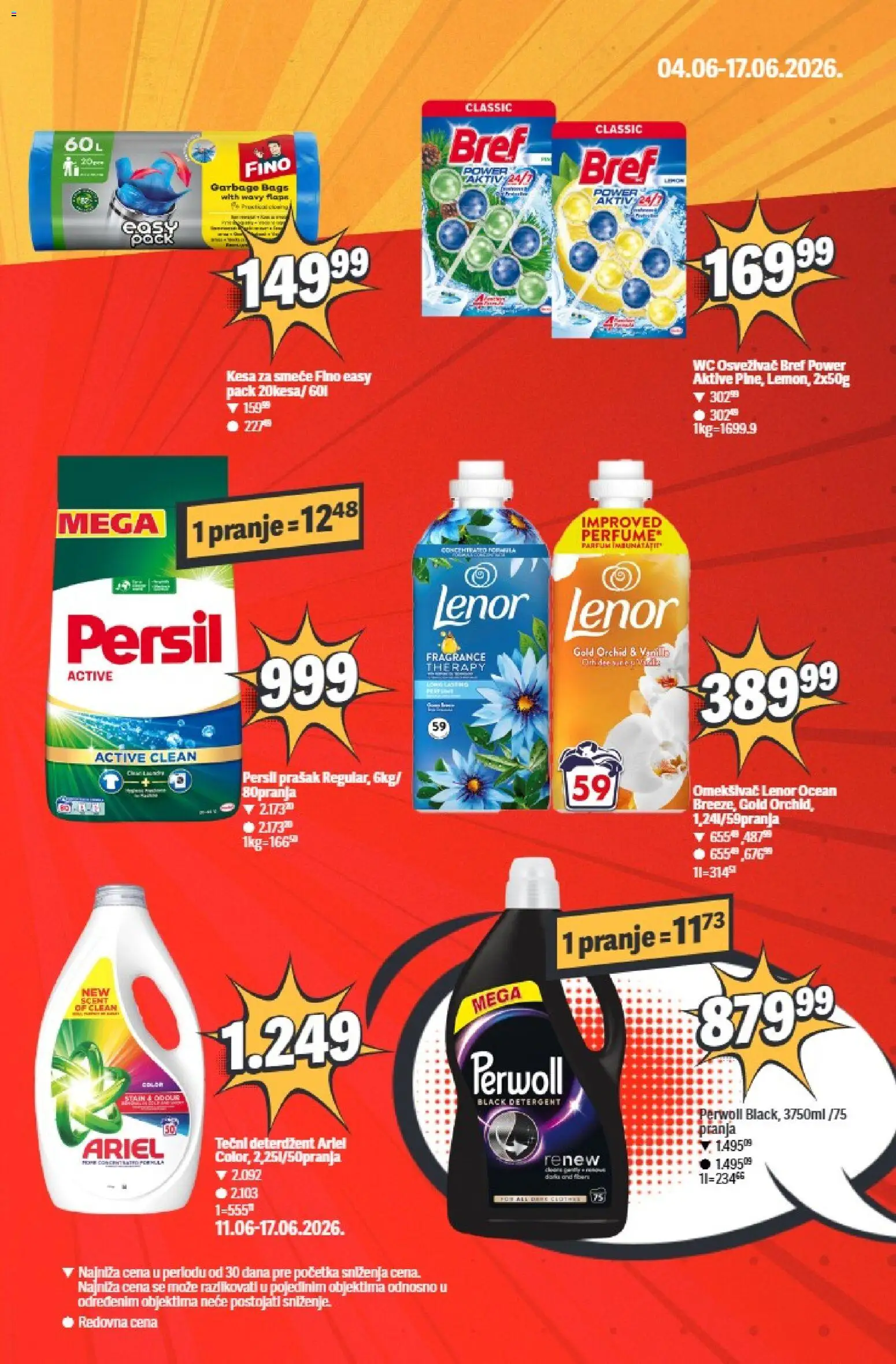 Maxi katalog - važi od 11.06.2026 | Strana: 15 | Proizvode: Bref, Lenor, Perwoll, Wc
