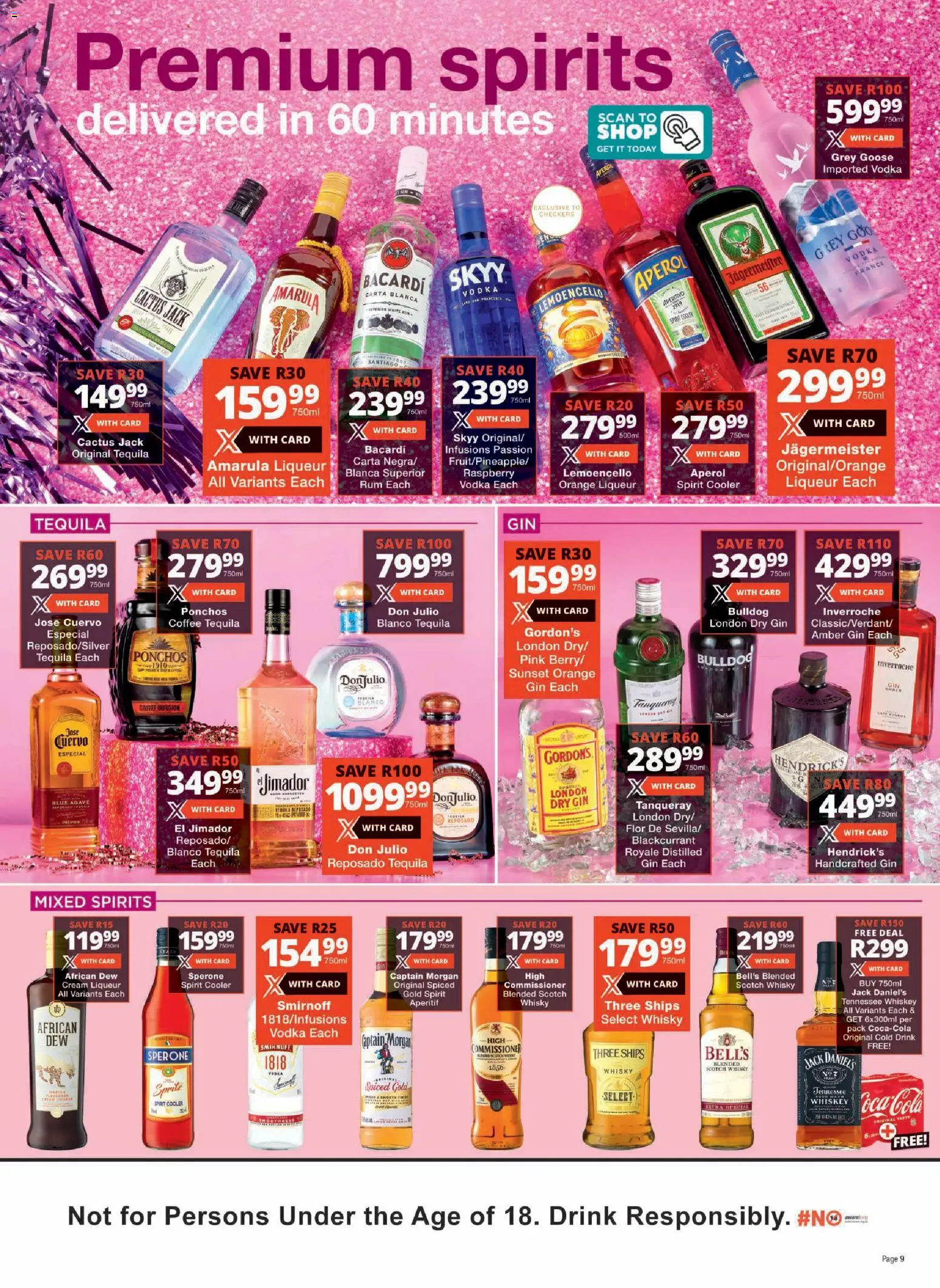 New Checkers catalogue – valid from 23.03.2026 | Page: 9 | Products: Rum, Cooler, Cream, Vodka
