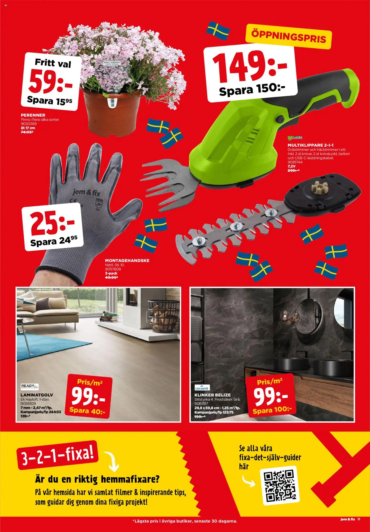 Jem & Fix reklamblad aktuell från 26.05.2026 | Sida: 11 | Produkter: Grästrimmer, Batteri