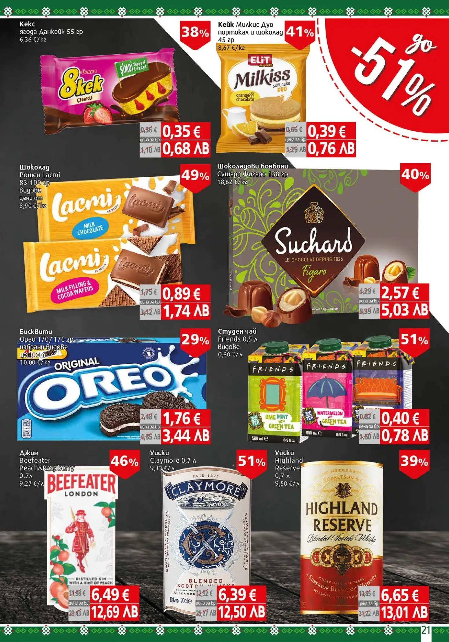 {H1} | Страница: 21 | Продукти: Шоколад, Чай, Бонбони, Студен чай