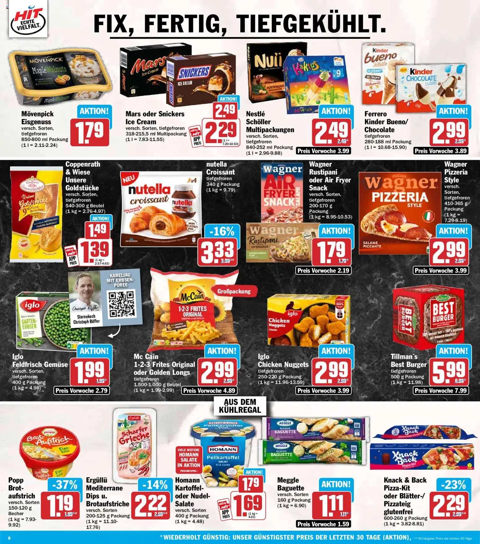 HIT Prospekt – gültig ab 03.08.2026 | Seite: 8 | Produkte: Eier, Burger, Baguette, Brot