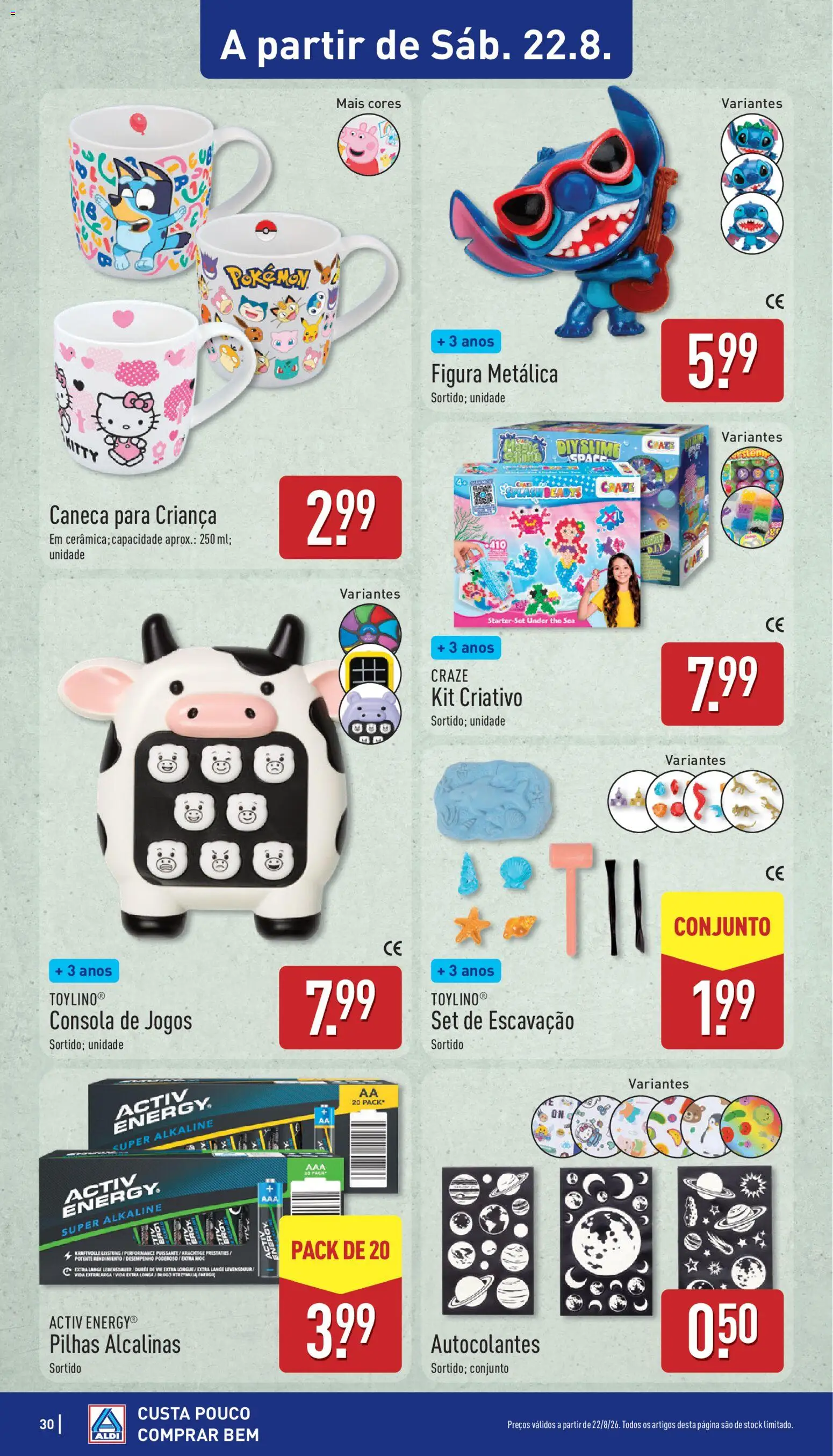 Aldi folheto │ válido de 17/08/2026 | Página: 30 | Produtos: Jogos, Caneca, Pilhas, Café