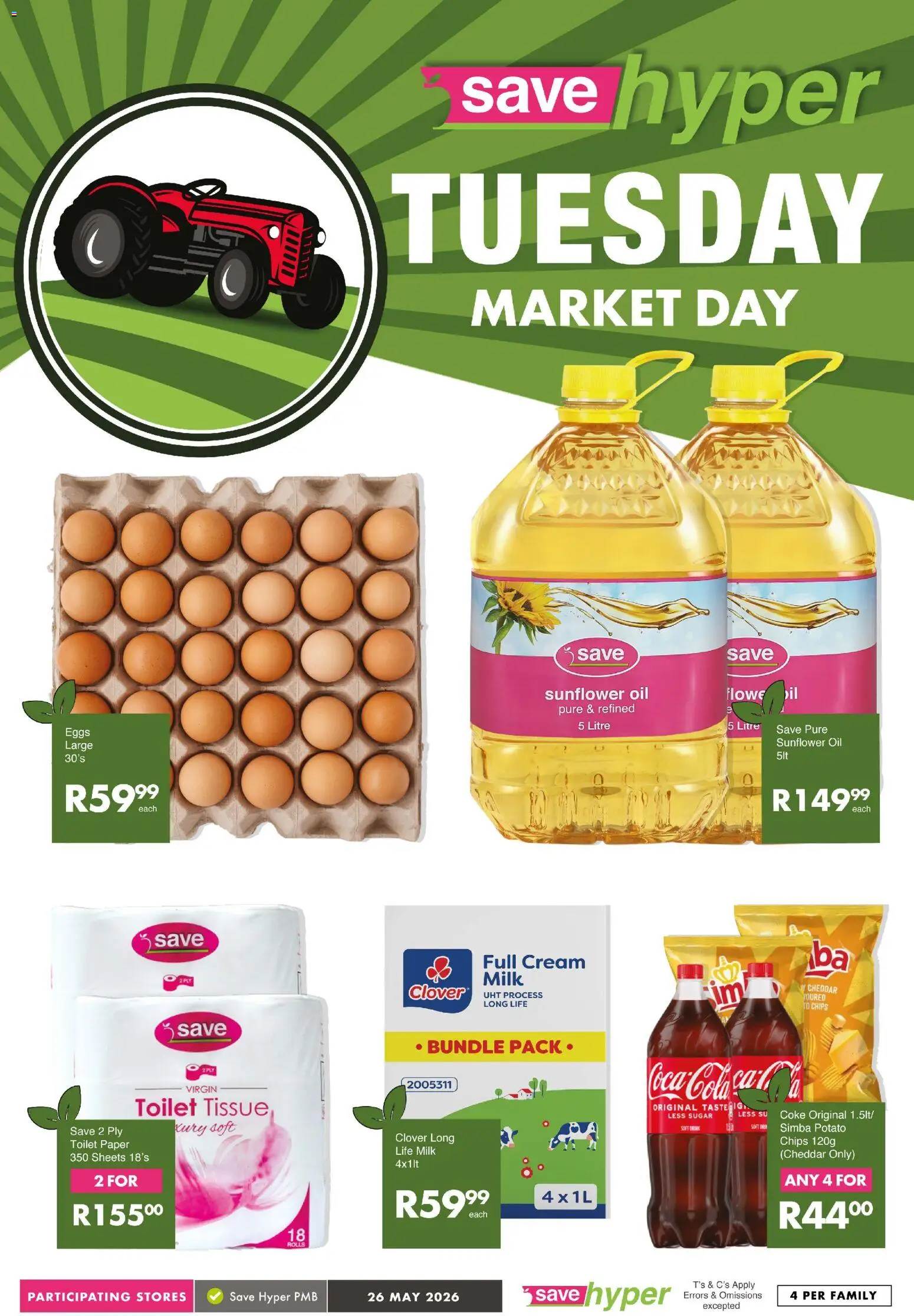 New Save catalogue – valid from 26.05.2026 | Page: 8 | Products: Oil, Cream, Paper, Sugar