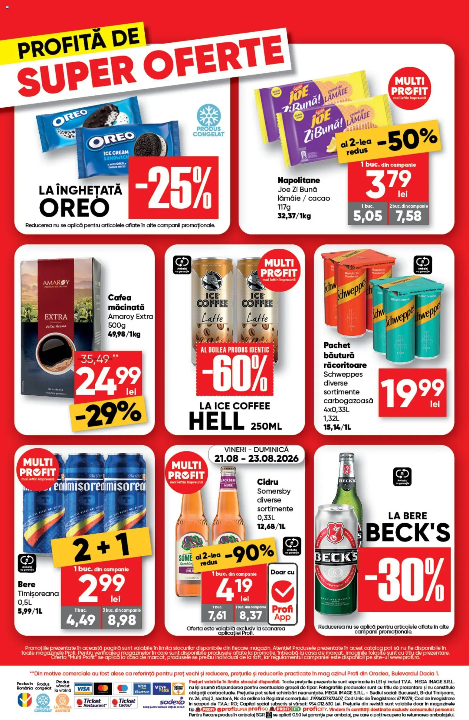 Noul catalog Profi – valabil de la 20.08.2026 | Pagină: 4 | Produse: Vitrină, Napolitane, Cremă, Cacao