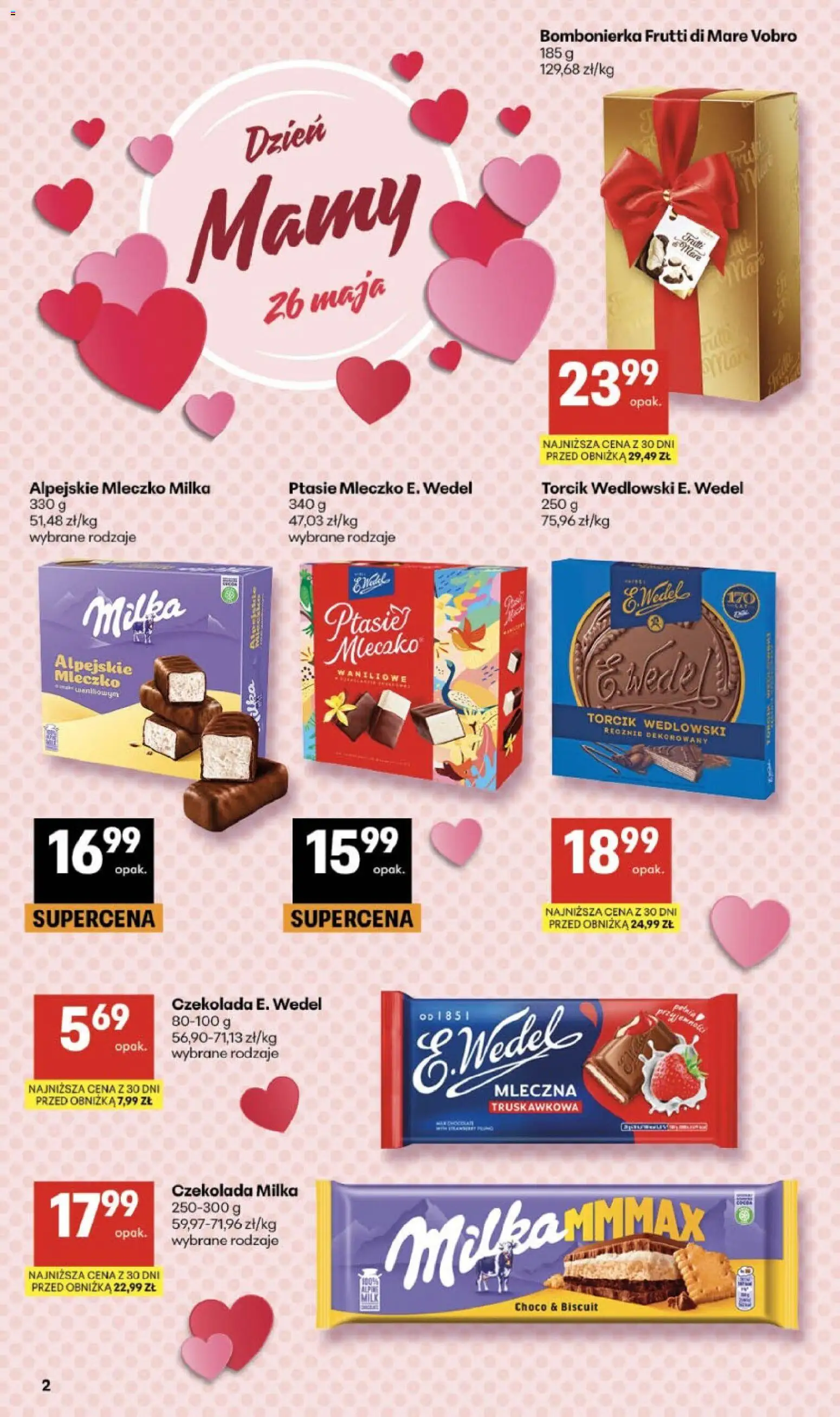 Delikatesy Centrum gazetka od 21.05.2026 | Strona: 2 | Produkty: Bombonierka, Milka, Frutti di Mare, Torcik wedlowski