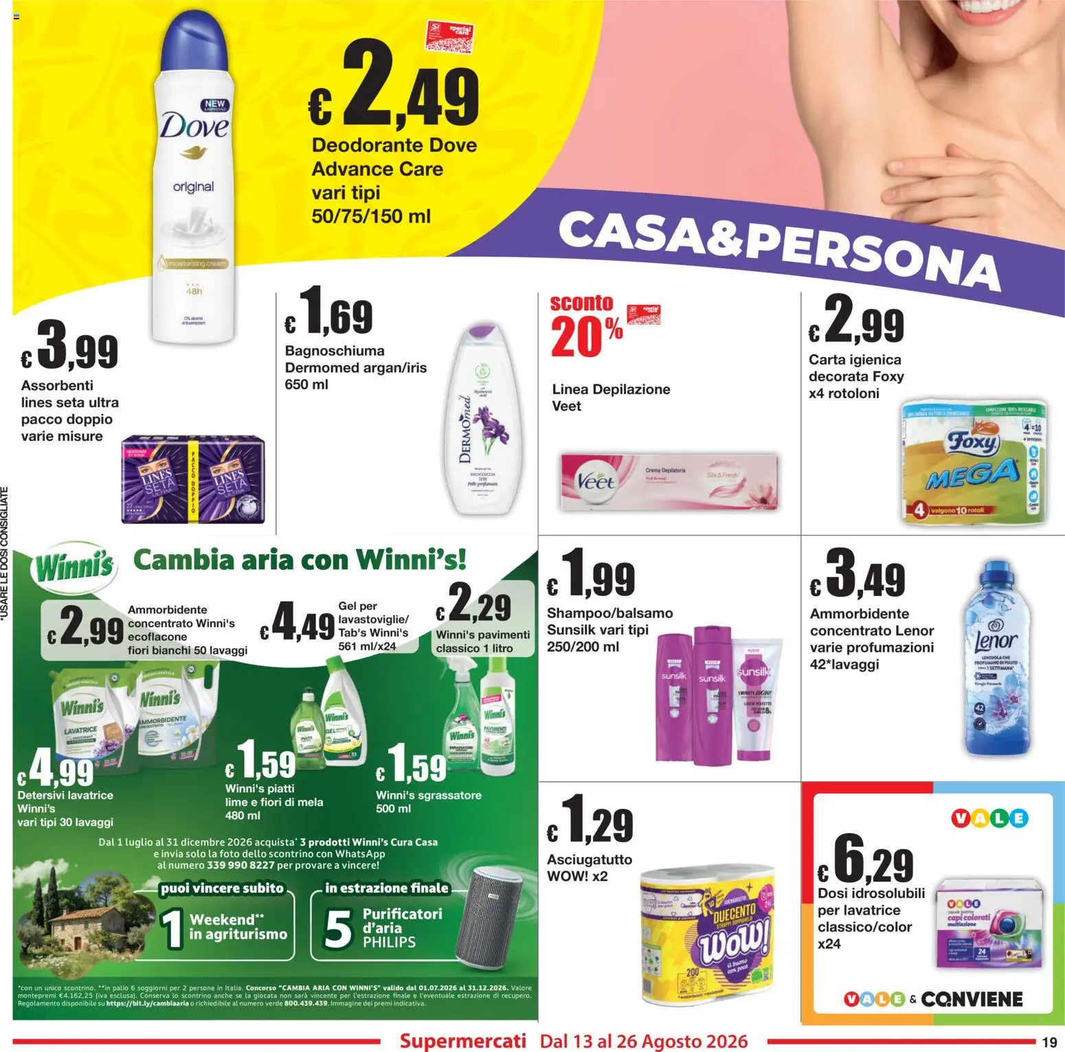 Volantino Sì con Te del 13/08/2026 | Pagina: 19 | Prodotti: Crema, Crema depilatoria, Piatti, Fiori