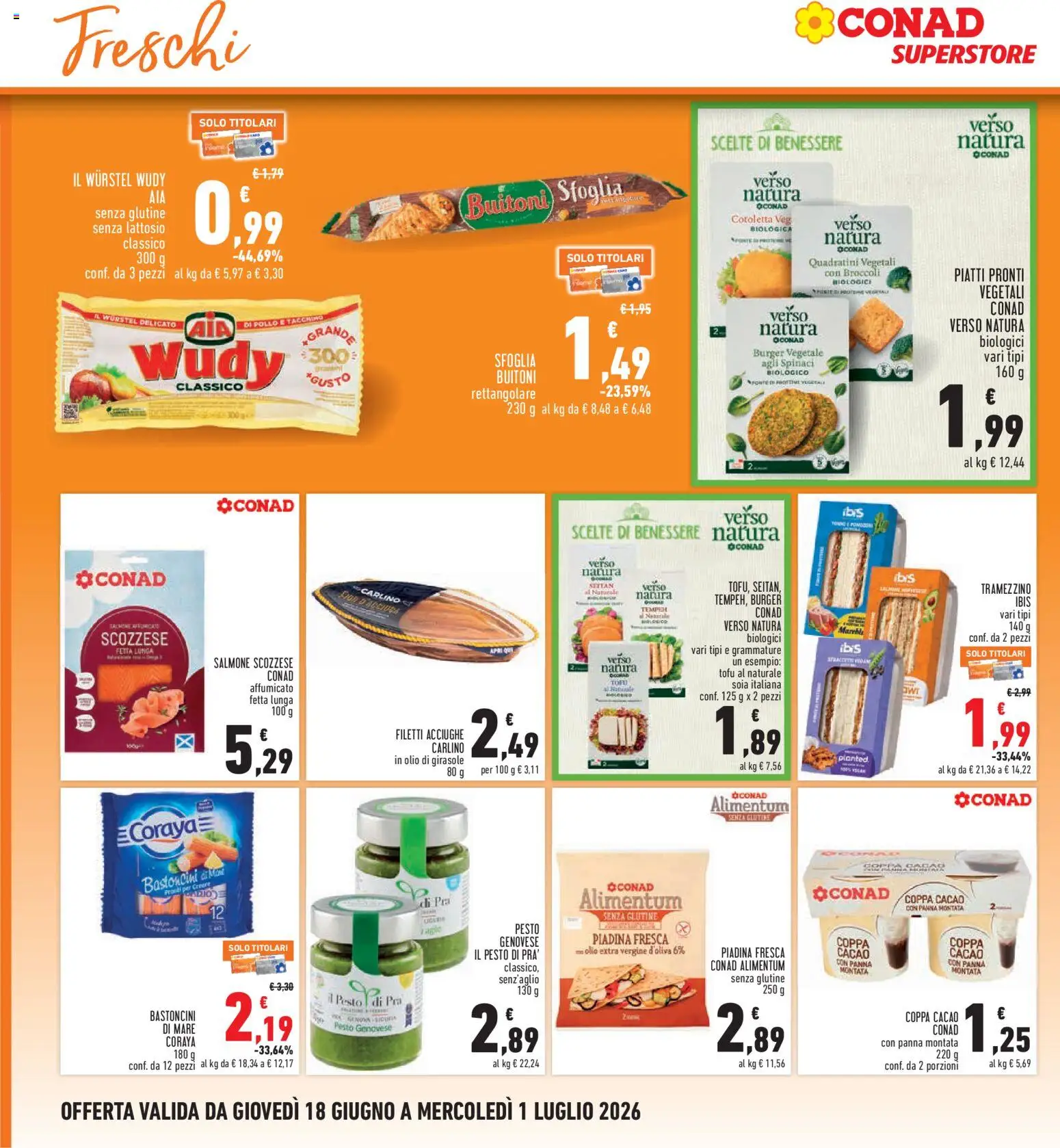 Volantino Conad del 18.06.2026 | Pagina: 14 | Prodotti: Pollo, Tofu, Piadina, Tramezzino