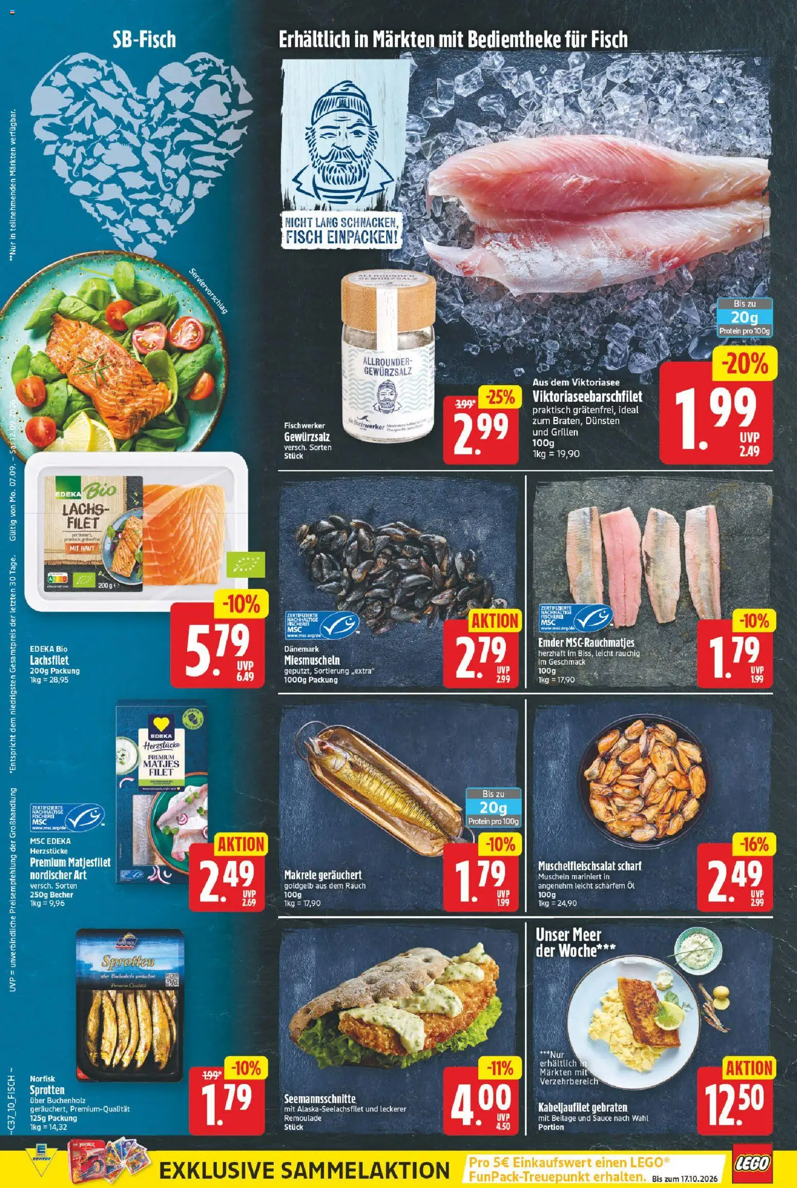 E center Prospekt – gültig ab 07.09.2026 | Seite: 13 | Produkte: Gewürzsalz, Öl, Lachs, Makrele