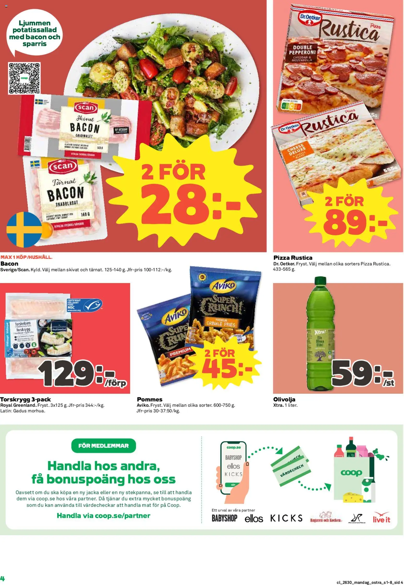 Coop Daglivs reklamblad aktuell från 20/07/2026 | Sida: 4 | Produkter: Cheddar, Jacka, Olivolja, Sparris