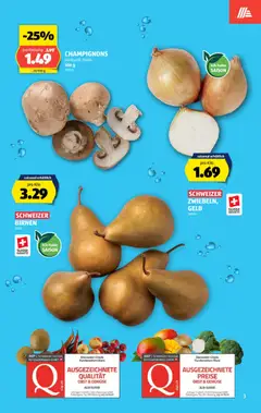 SCHWEIZER BIRNEN, saisonal erhältlich, pro Kilo ab 15.10.2026 gültig | Seite: 3 | Produkte: Champignons, Gemüse, Top, Birnen