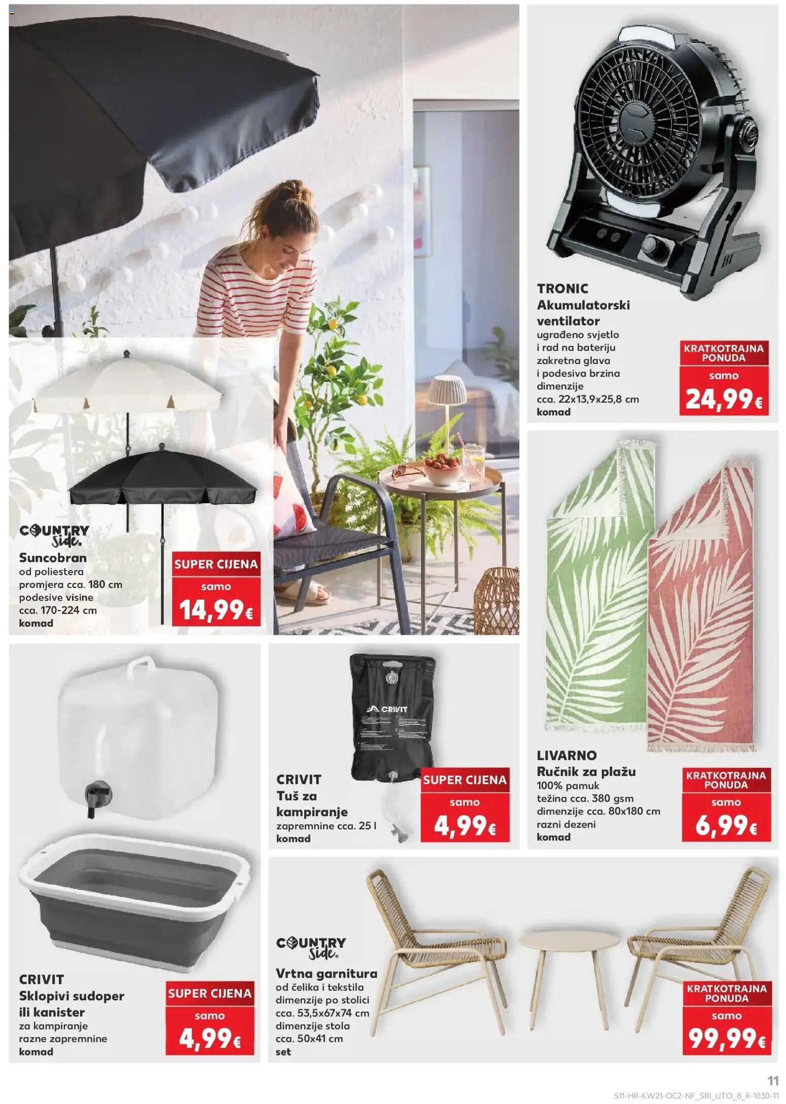 Kaufland katalog | vrijedi od 20.05.2026 | Stranica: 11 | Proizvodi: Ventilator, Vrtna garnitura, Kanister, Suncobran