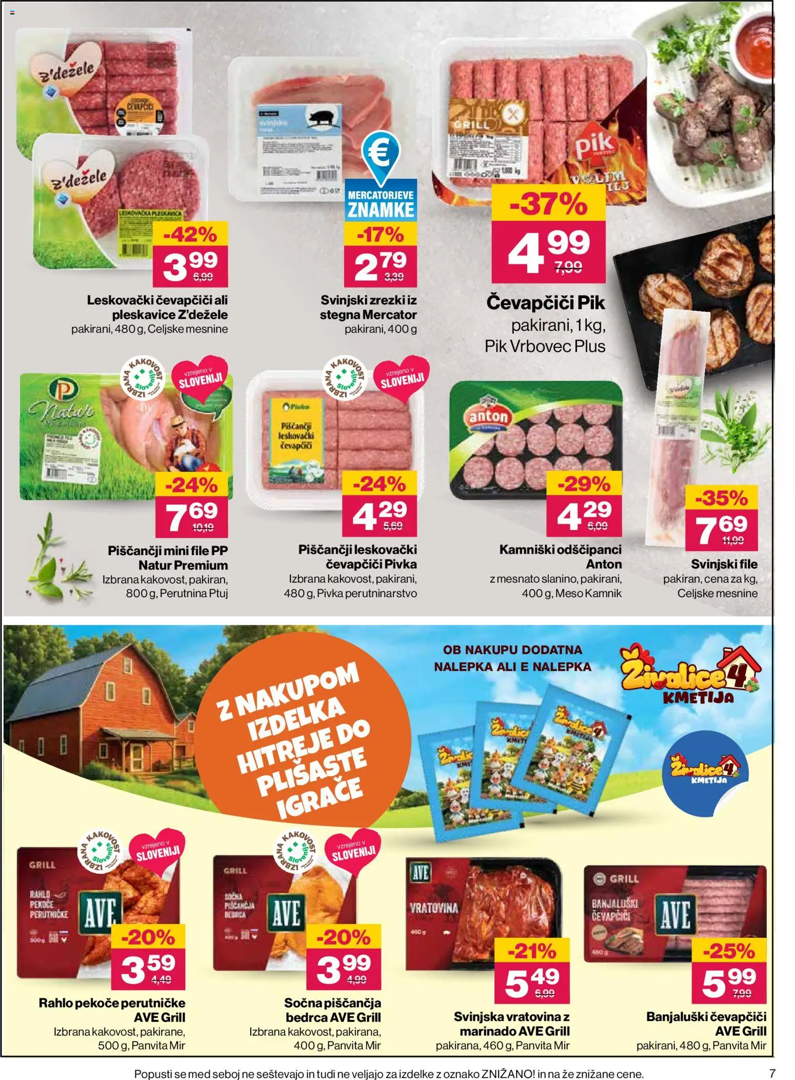 Novi Mercator katalog ponudbe – veljaven od 20.08.2026 | Stran: 7 | Izdelki: Med, Čevapčiči, Vratovina, Grill