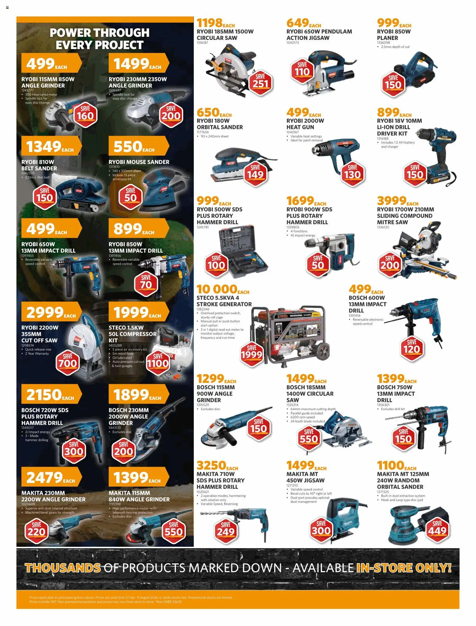 New BUCO catalogue – valid from 27/07/2026 | Page: 2 | Products: Monitor, Lock, Generator, Compressor