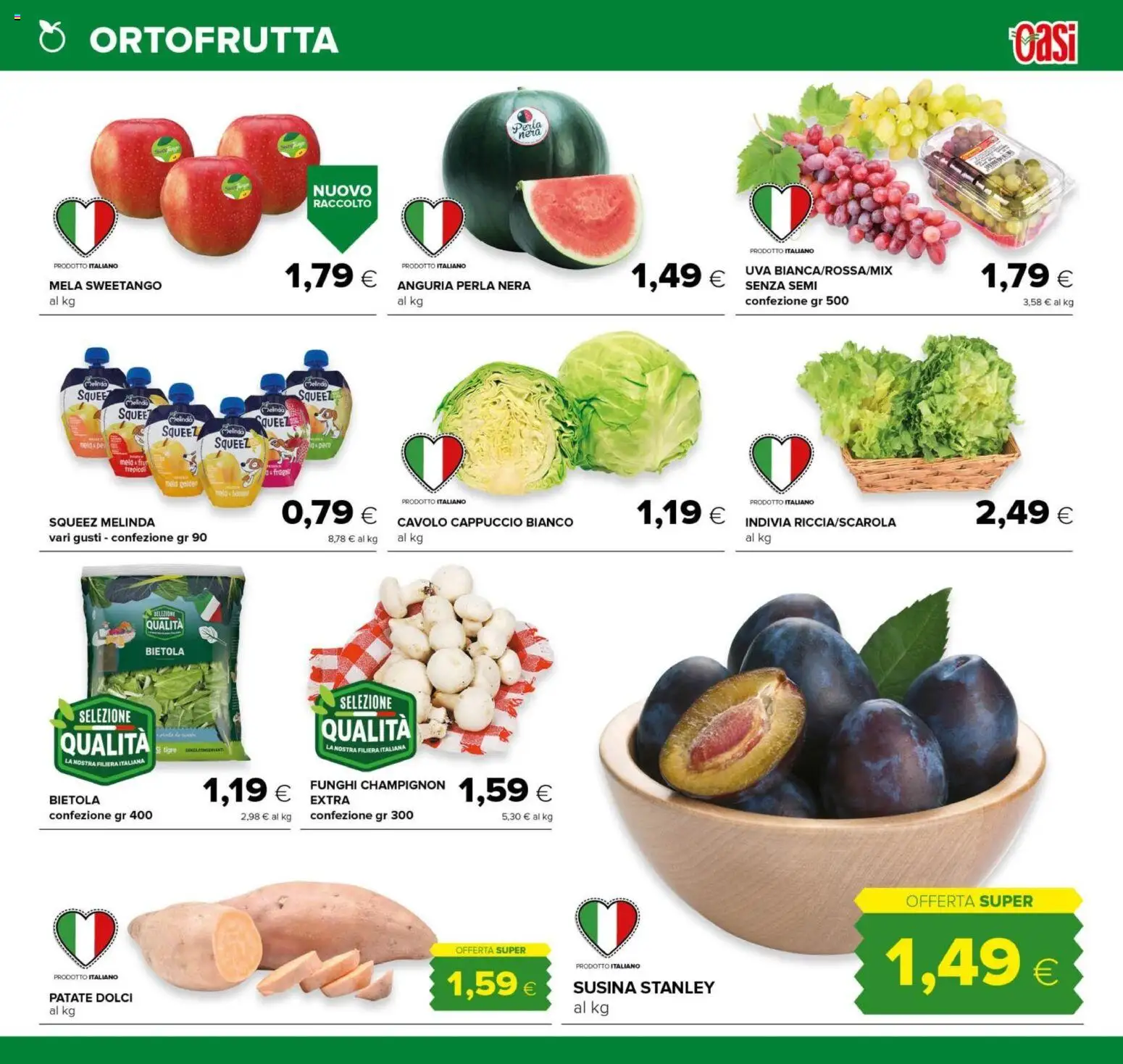 Volantino Oasi del 03/09/2026 | Pagina: 7 | Prodotti: Anguria, Cavolo cappuccio bianco, Dolci, Indivia