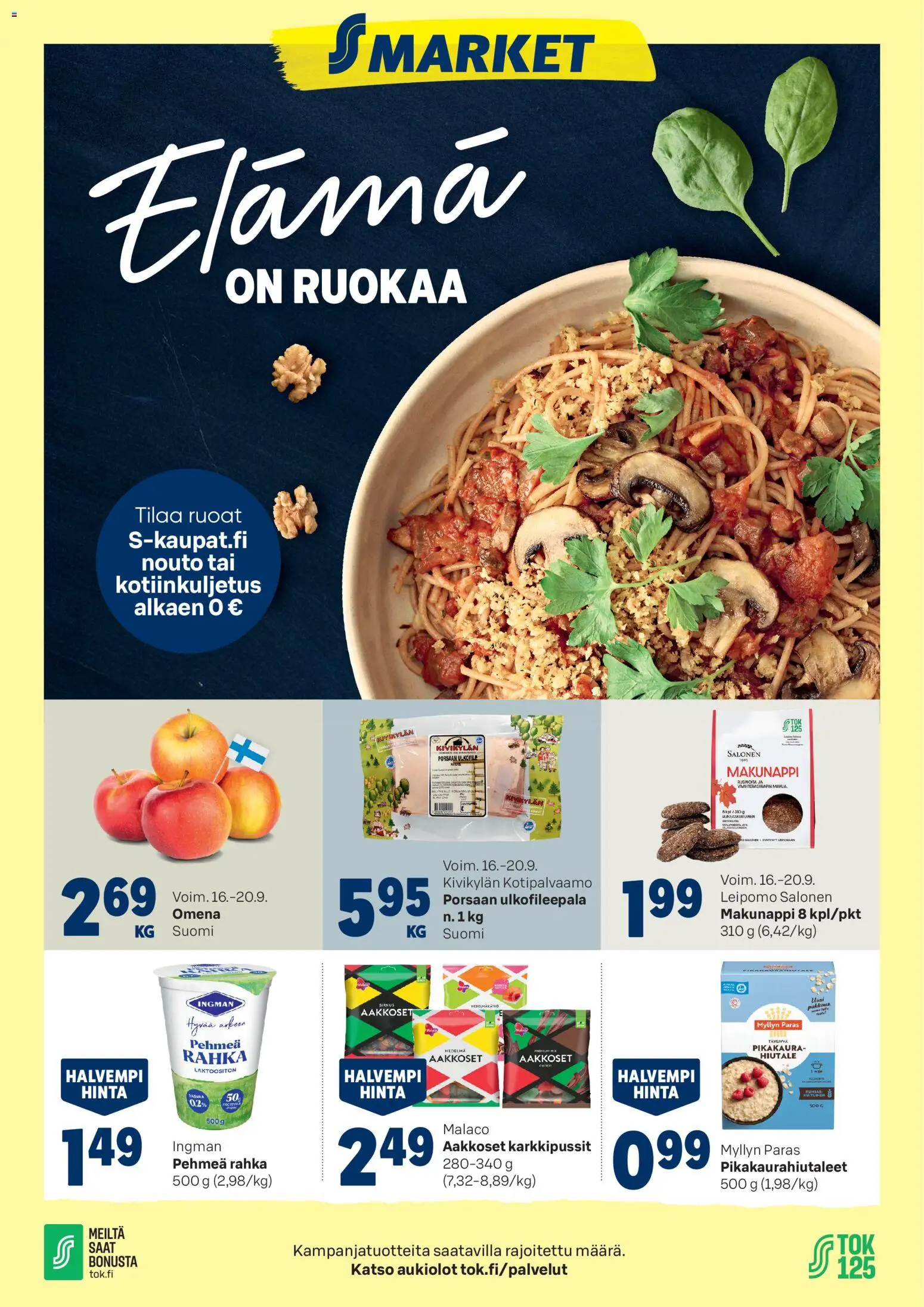 S-market - Elámá – voimassa 16/09/2026 alkaen | Sivu: 1 | Tuotteet: Leipomo
