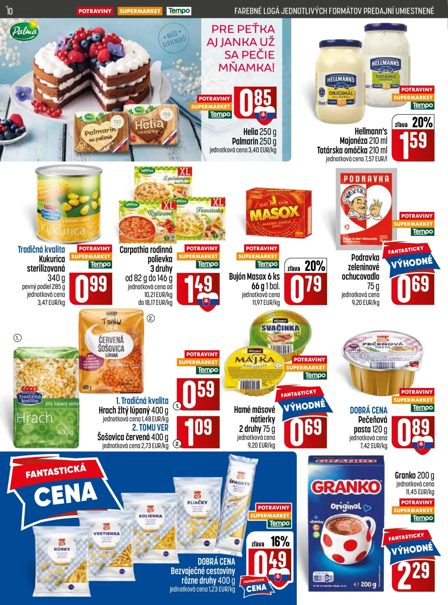 Nové COOP Jednota akcie – leták je platný od 18.06.2026 | Strana: 10 | Produkty: Cestoviny, Hrach, Šošovica, Granko