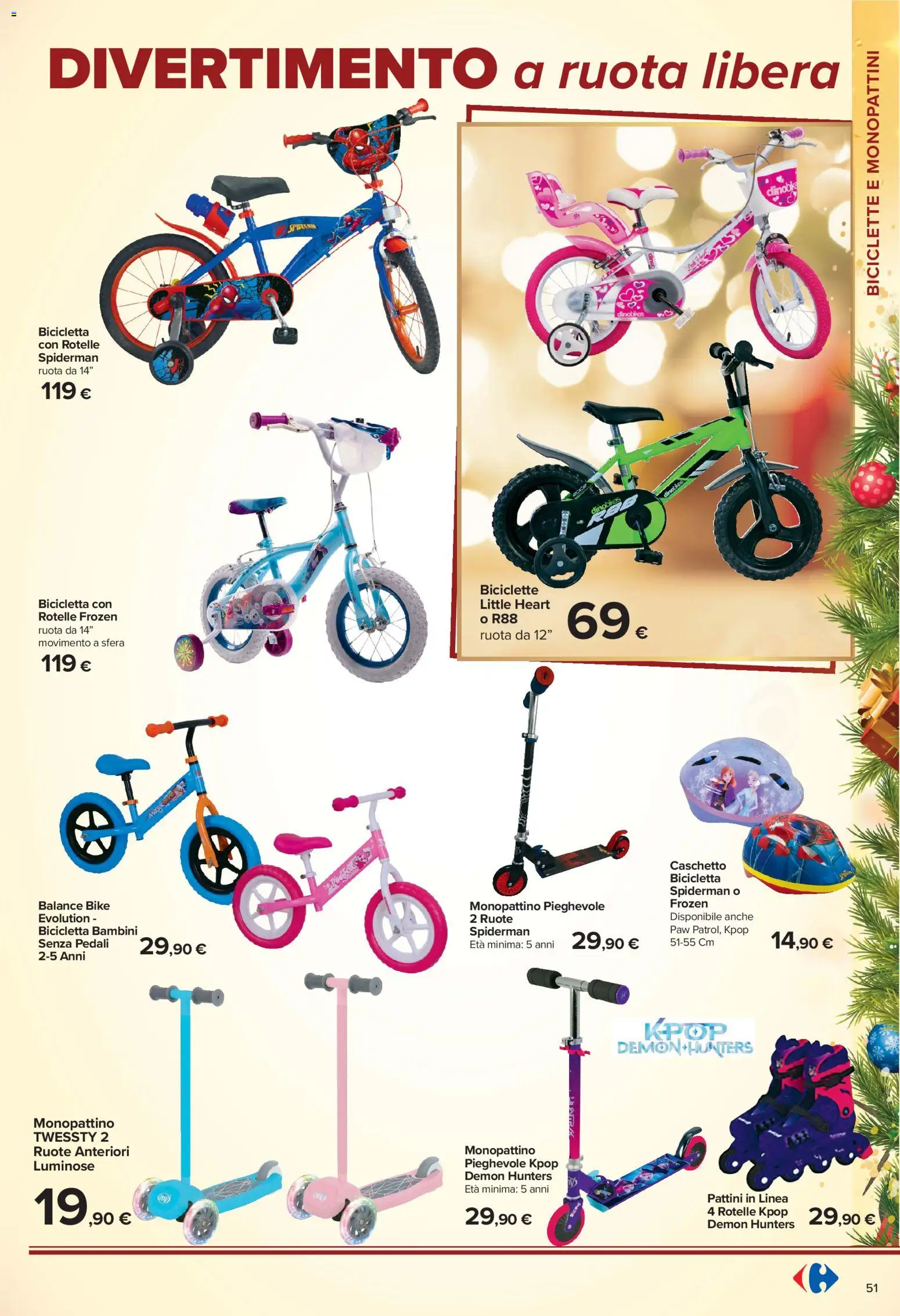 Volantino Carrefour del 23/10/2026 | Pagina: 51 | Prodotti: Bicicletta, Monopattino, Caschetto
