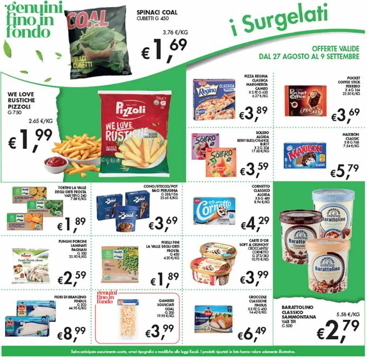 Volantino Coal del 27/08/2026 | Pagina: 11 | Prodotti: Cornetto, Branzino, Funghi, Spinaci
