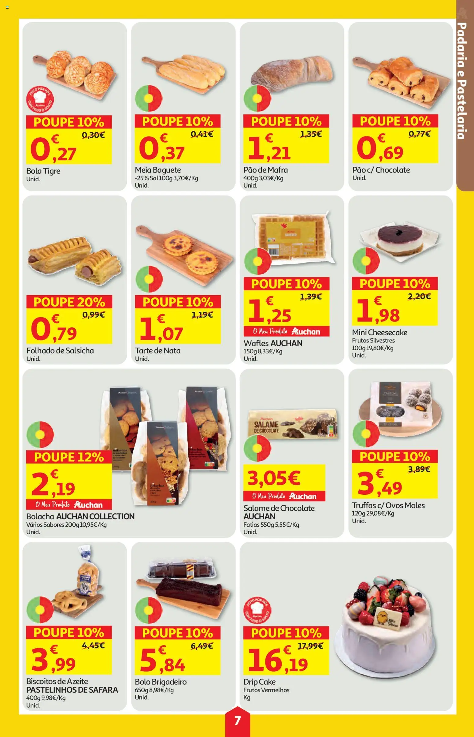 Auchan folheto │ válido de 02/07/2026 | Página: 7 | Produtos: Padaria, Pão, Chocolate, Biscoitos