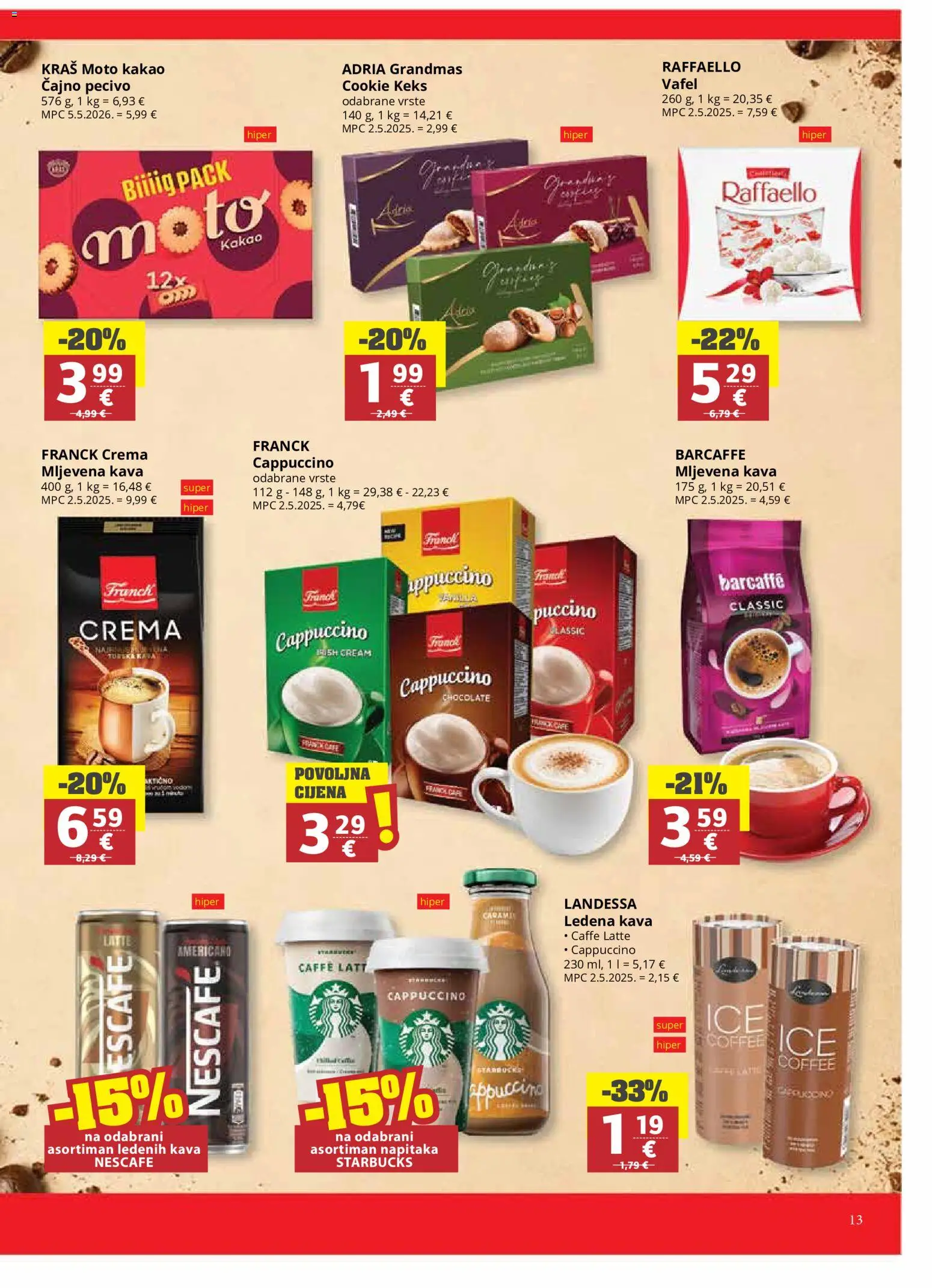 Ribola katalog | vrijedi od 08.07.2026 | Stranica: 13 | Proizvodi: Mljevena kava, Kava, Ledena kava, Pecivo