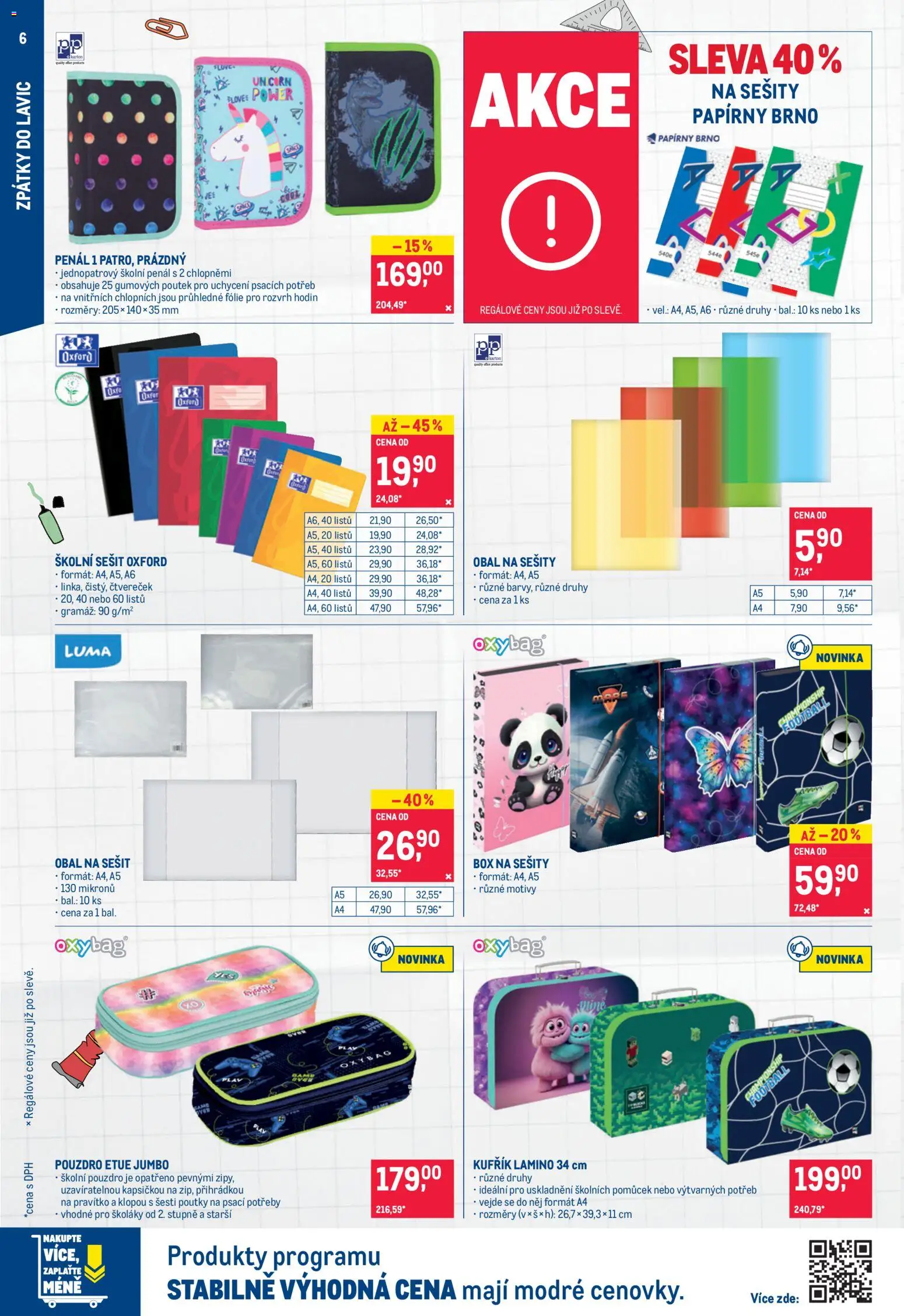 Makro leták - Nepotravinové zboží od 12.08.2026 | Strana: 6 | Produkty: Penál, Kufřík, Fólie, Sešit