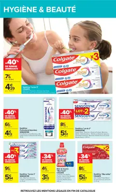 Carrefour - Prévisualisation de Dentifrice "Max white", COLGATE One, Instant, Purple Reveal Ou Anti tâches de café et vin, 2 x 75 ml. valide à partir de 17/08/2026 | Page: 46 | Produits: Menthe, Bain de bouche, Hygiène, Café