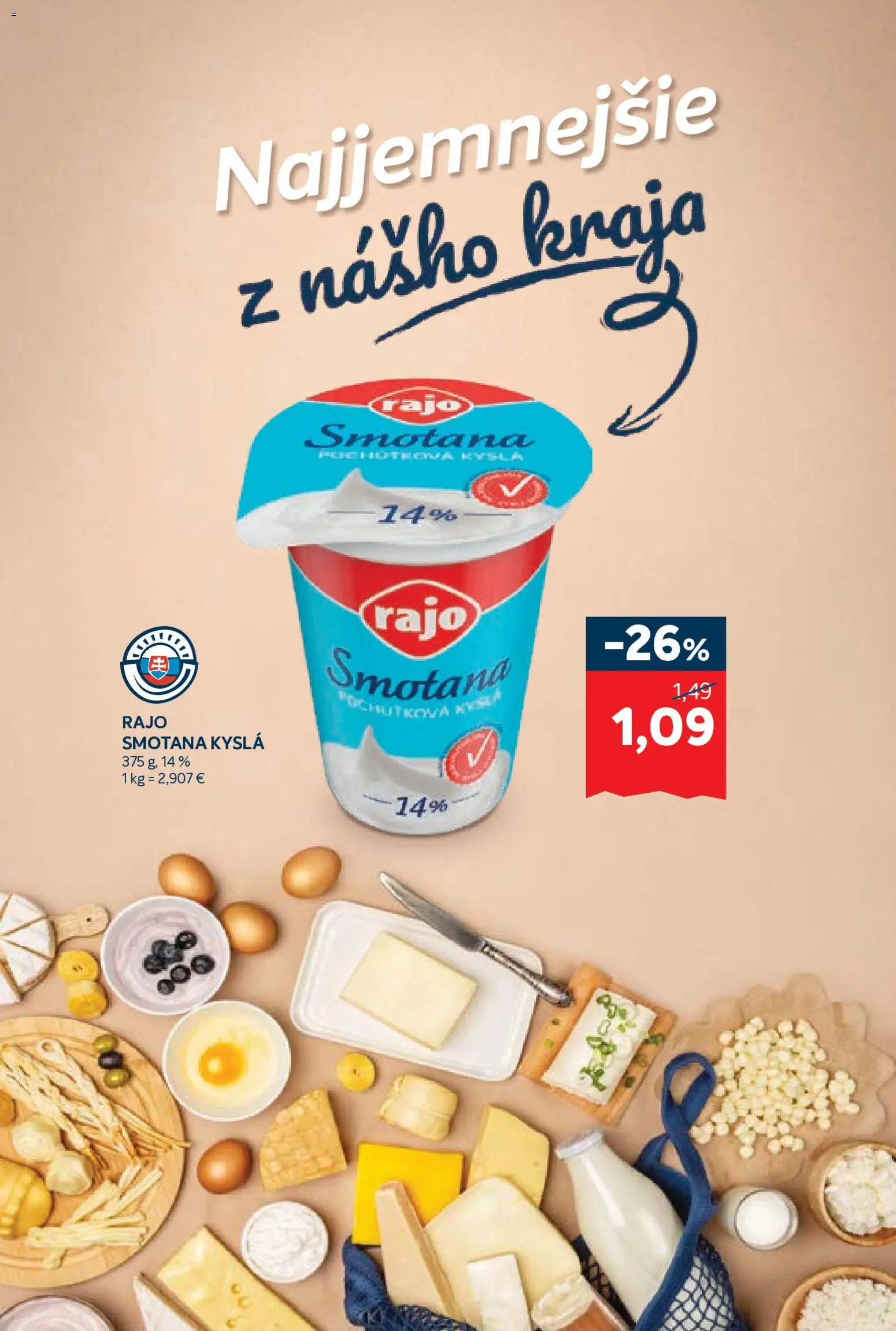 Nové Kraj akcie – leták je platný od 22.10.2026 | Strana: 7 | Produkty: Smotana