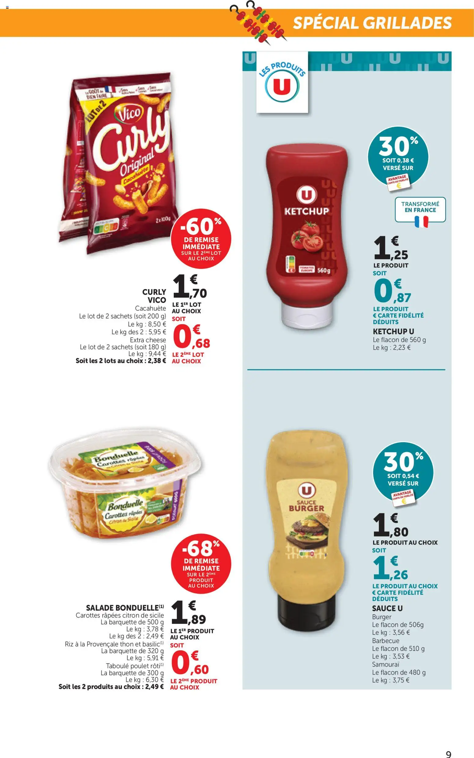 {H1} | Page: 9 | Produits: Citron, Barbecue, Riz, Ketchup