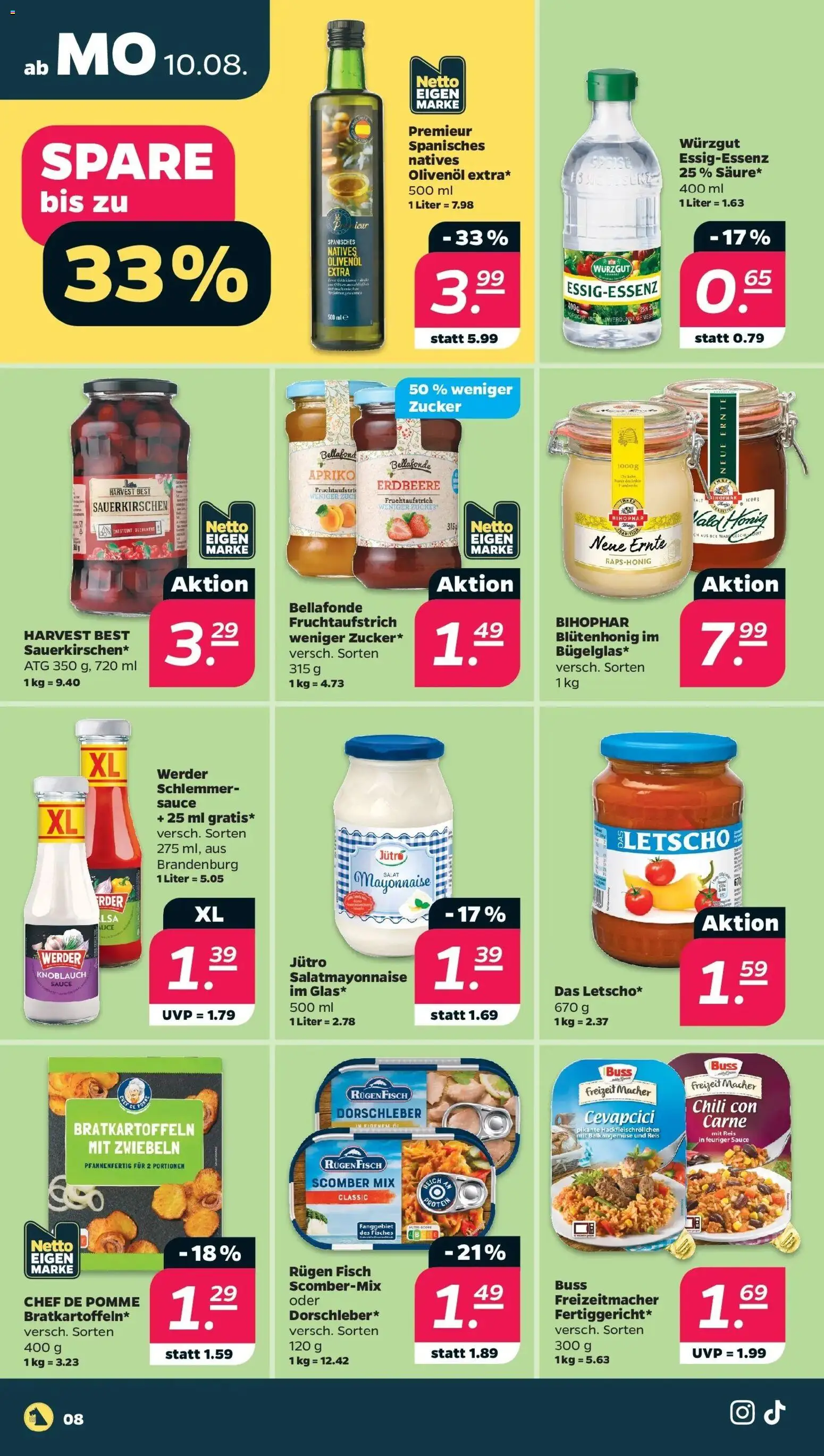 Netto - Netto APS : Wochenangebote ab 10.08.2026 → Angebote nächste Woche | Seite: 10 | Produkte: Olivenol, Cevapcici, Mayonnaise, Reis