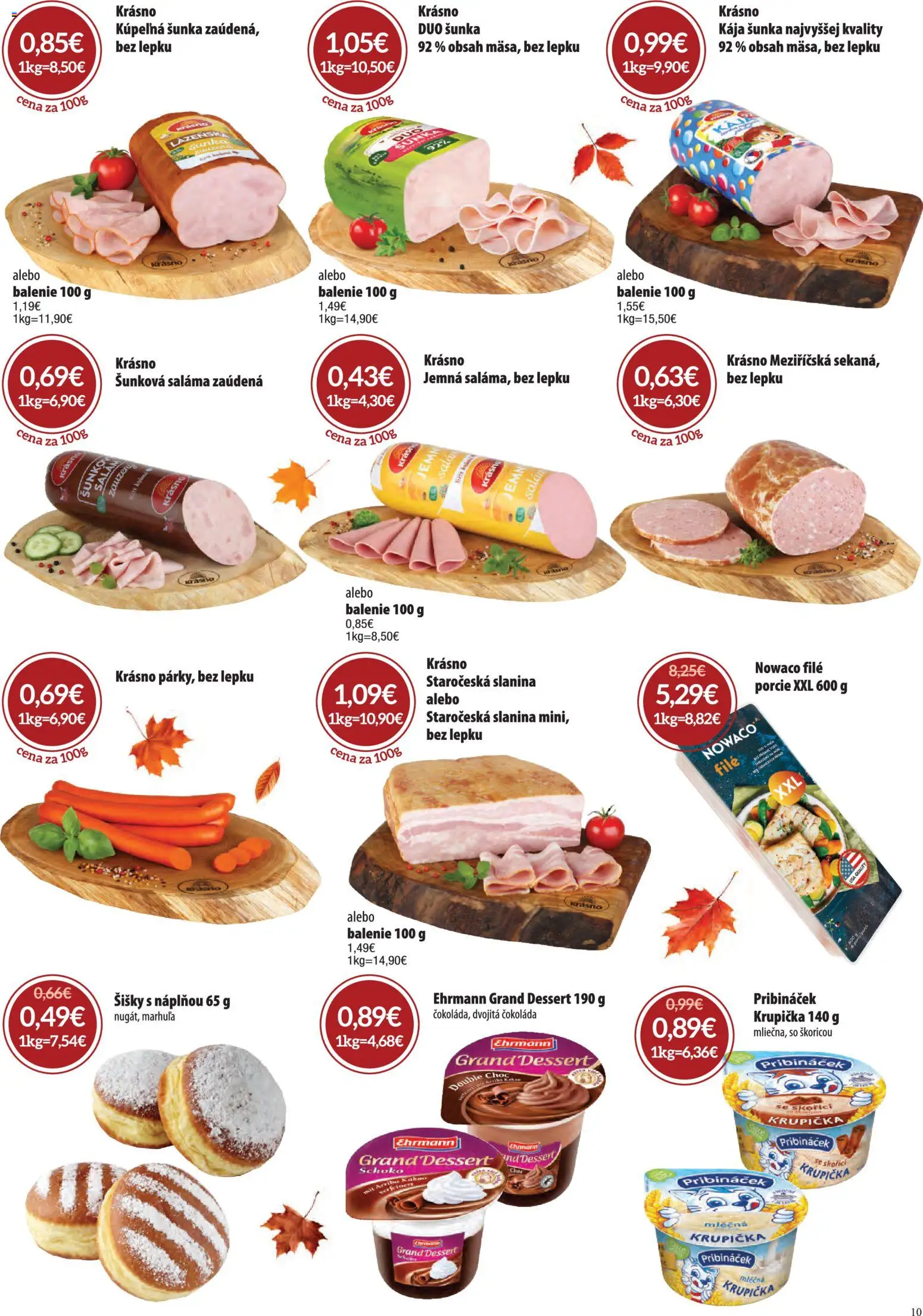 Nové Nitrazdroj akcie – leták je platný od 01.10.2026 | Strana: 10 | Produkty: Kúpelňa, Slanina, Čokoláda