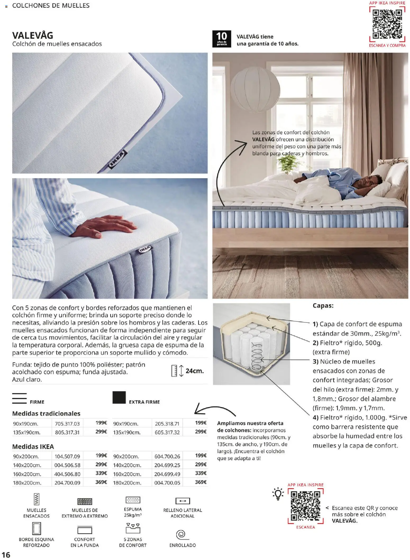 IKEA - Confort │ válido desde el 01/09/2026 | Página: 16 | Productos: Té, Colchon, Funda, Peso