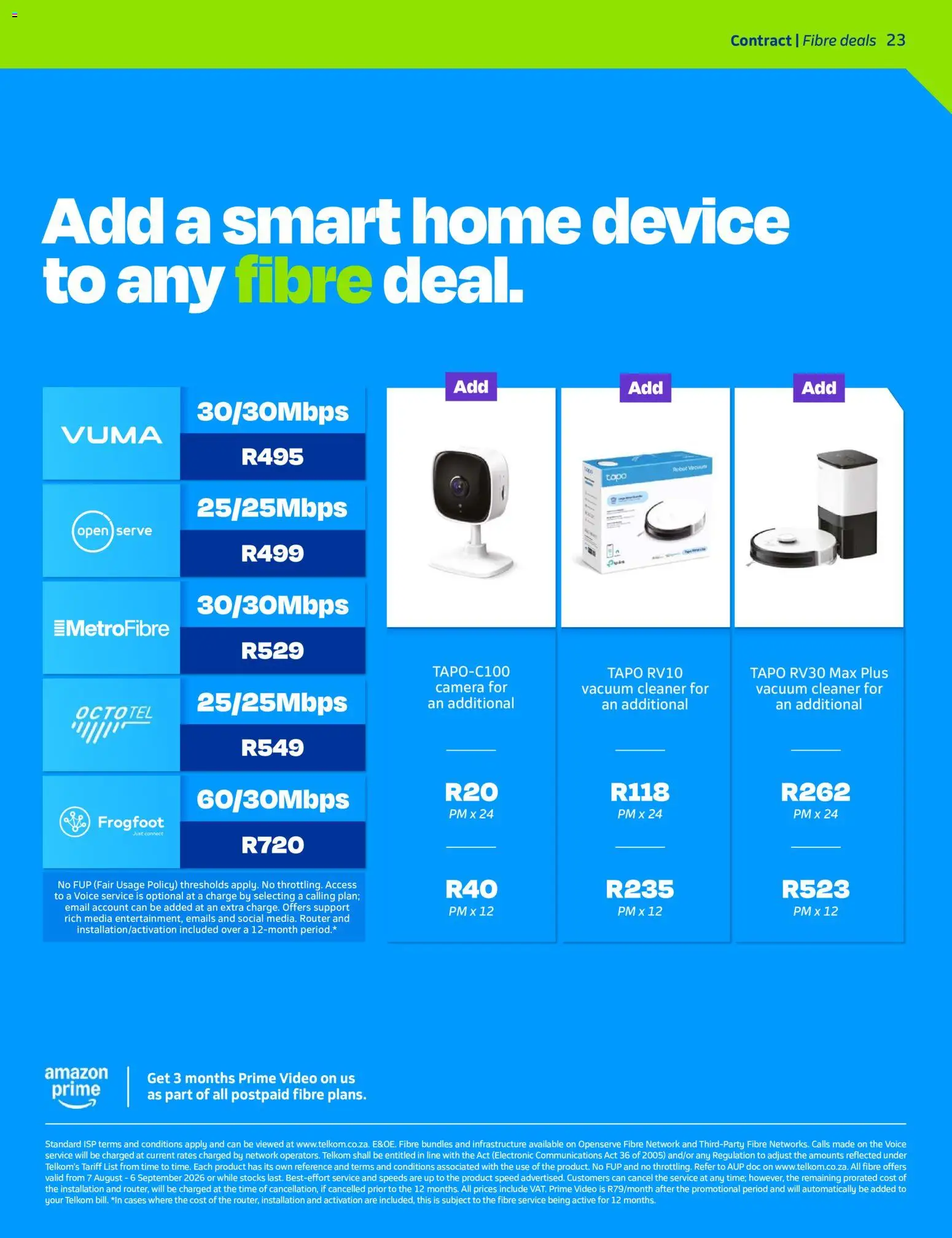 New Telkom catalogue – valid from 07/08/2026 | Page: 23 | Products: Router, Camera, Vacuum cleaner