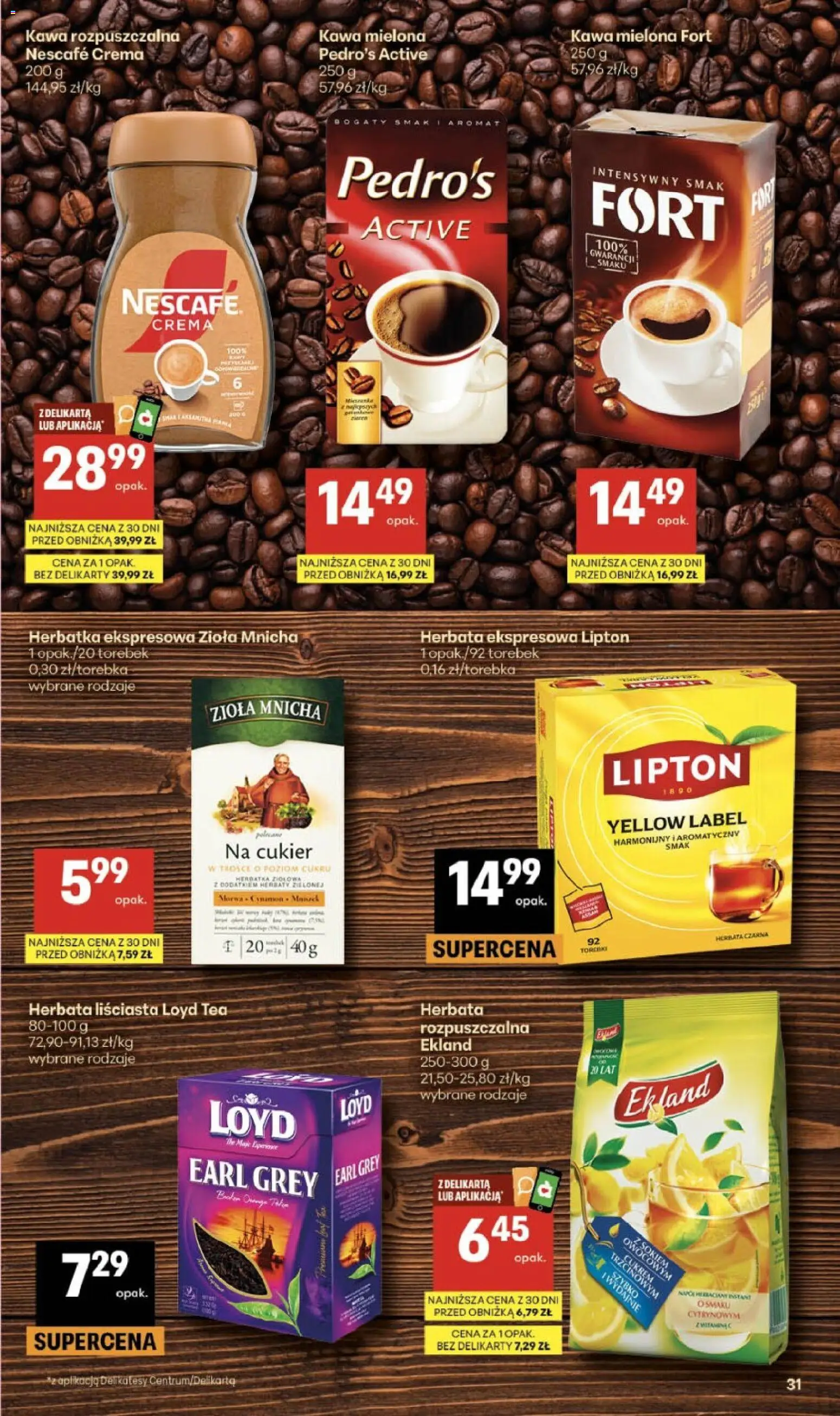 Delikatesy Centrum gazetka od 16.04.2026 | Strona: 31 | Produkty: Delikatesy, Kawa, Herbata, Cukier