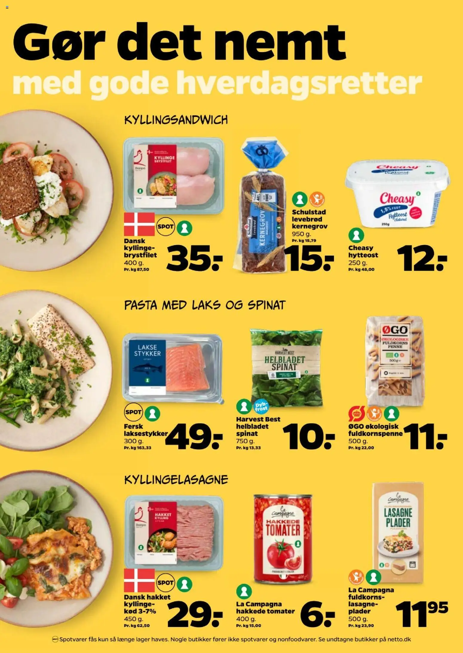 Netto tilbudsavis – gyldig fra 22/08/2026 | Side: 9 | Produkter: Tomater, Hytteost, Spinat, Laks