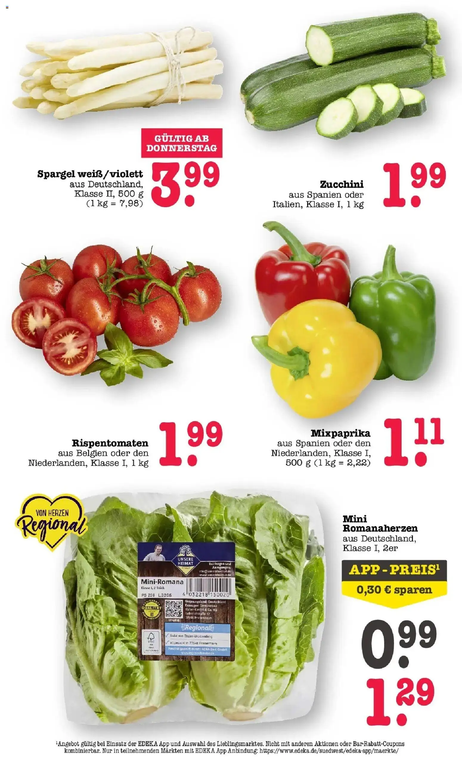 Edeka prospekt Bühlertal	 – gültig ab 04.05.2026 | Seite: 31 | Produkte: Spargel, Zucchini, Salat