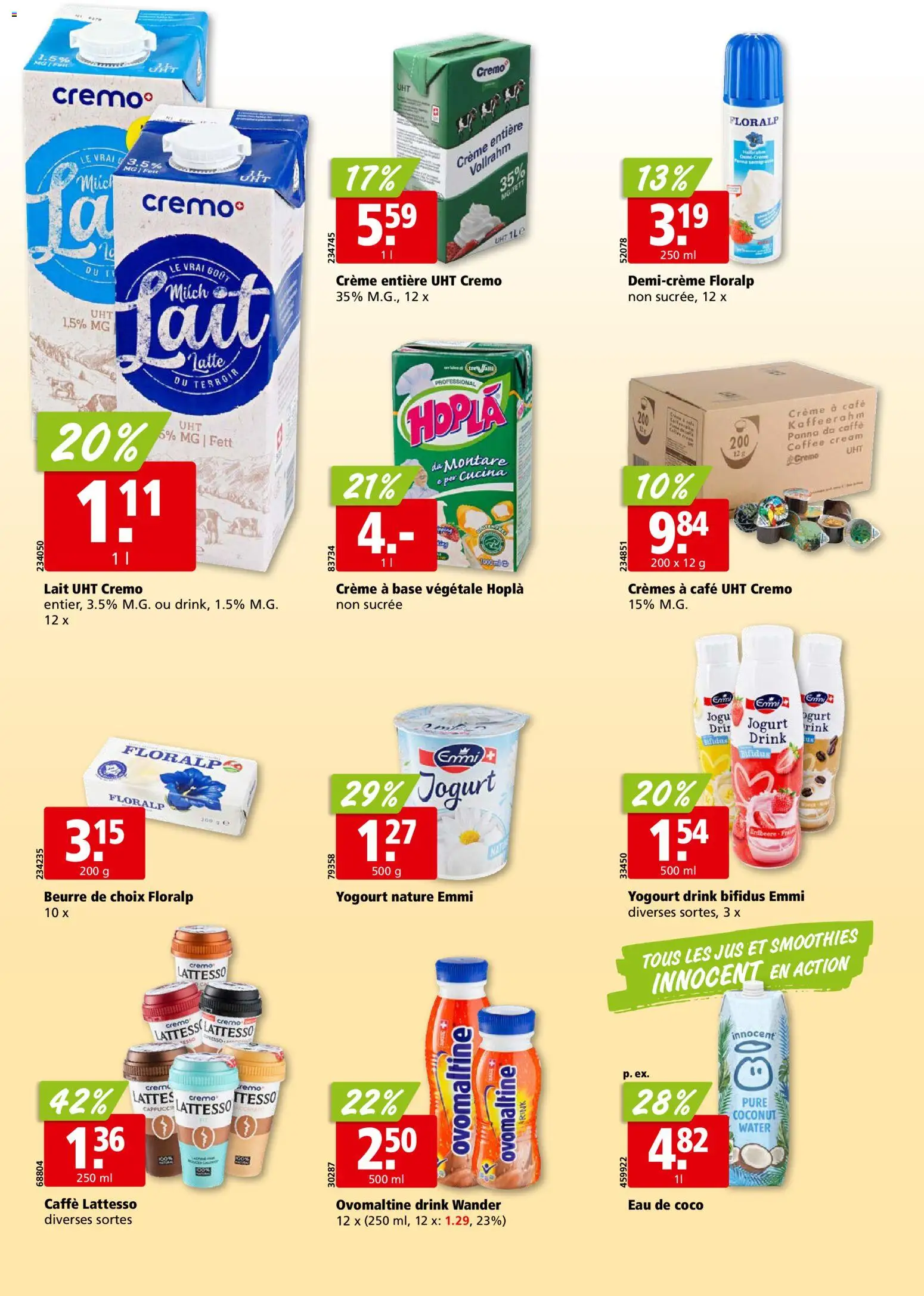Aligro aktionen Chavannes, Matran, Genève, Sion – gültig ab 21.09.2026 | Seite: 14 | Produkte: Creme