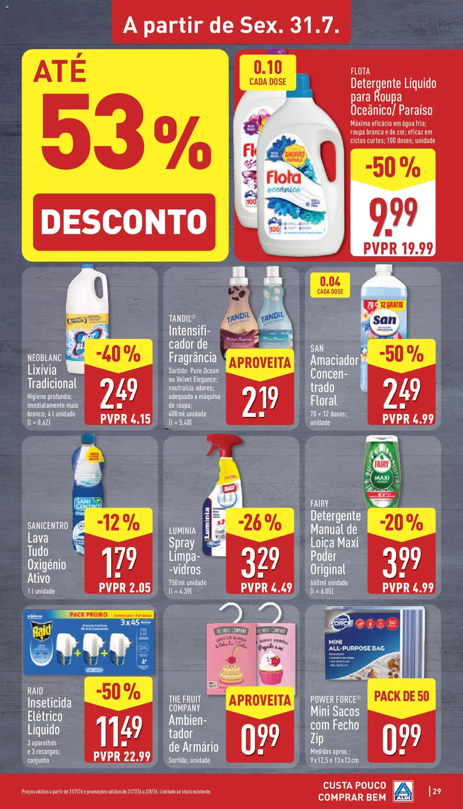 Aldi folheto │ válido de 27/07/2026 | Página: 29 | Produtos: Agua, Fragrância, Inseticida, Detergente