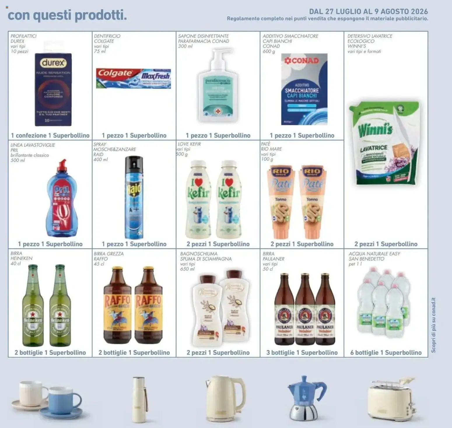 Volantino Conad del 29/07/2026 | Pagina: 21 | Prodotti: Sapone, Bagnoschiuma, Smacchiatore, Profilattici