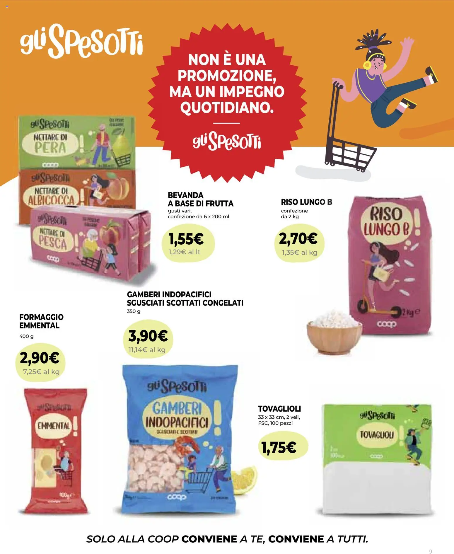 Volantino COOP del 23/07/2026 | Pagina: 9 | Prodotti: Riso, Gamberi, Frutta, Pera